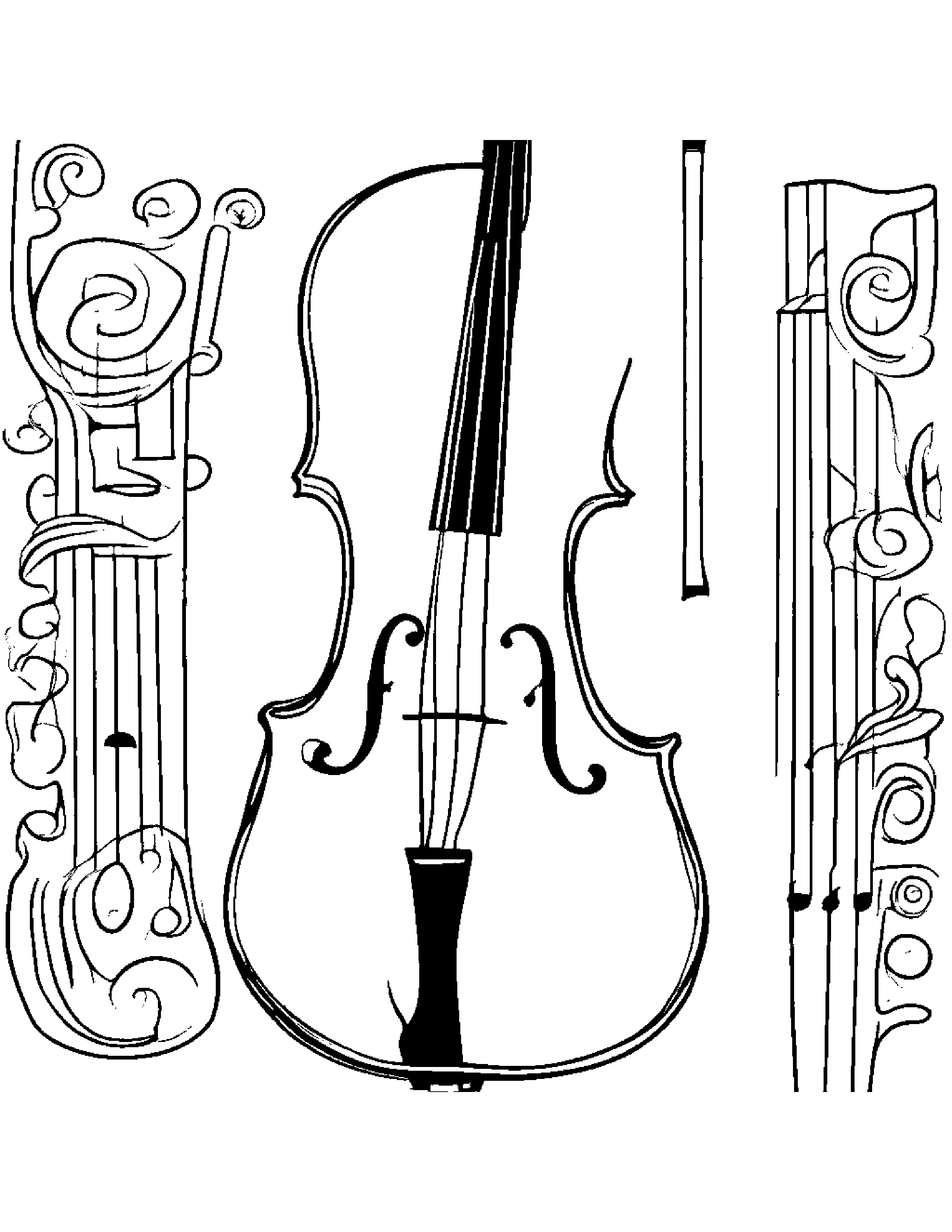 Violin Coloring #2 Coloring Page (Free Printable PDF)