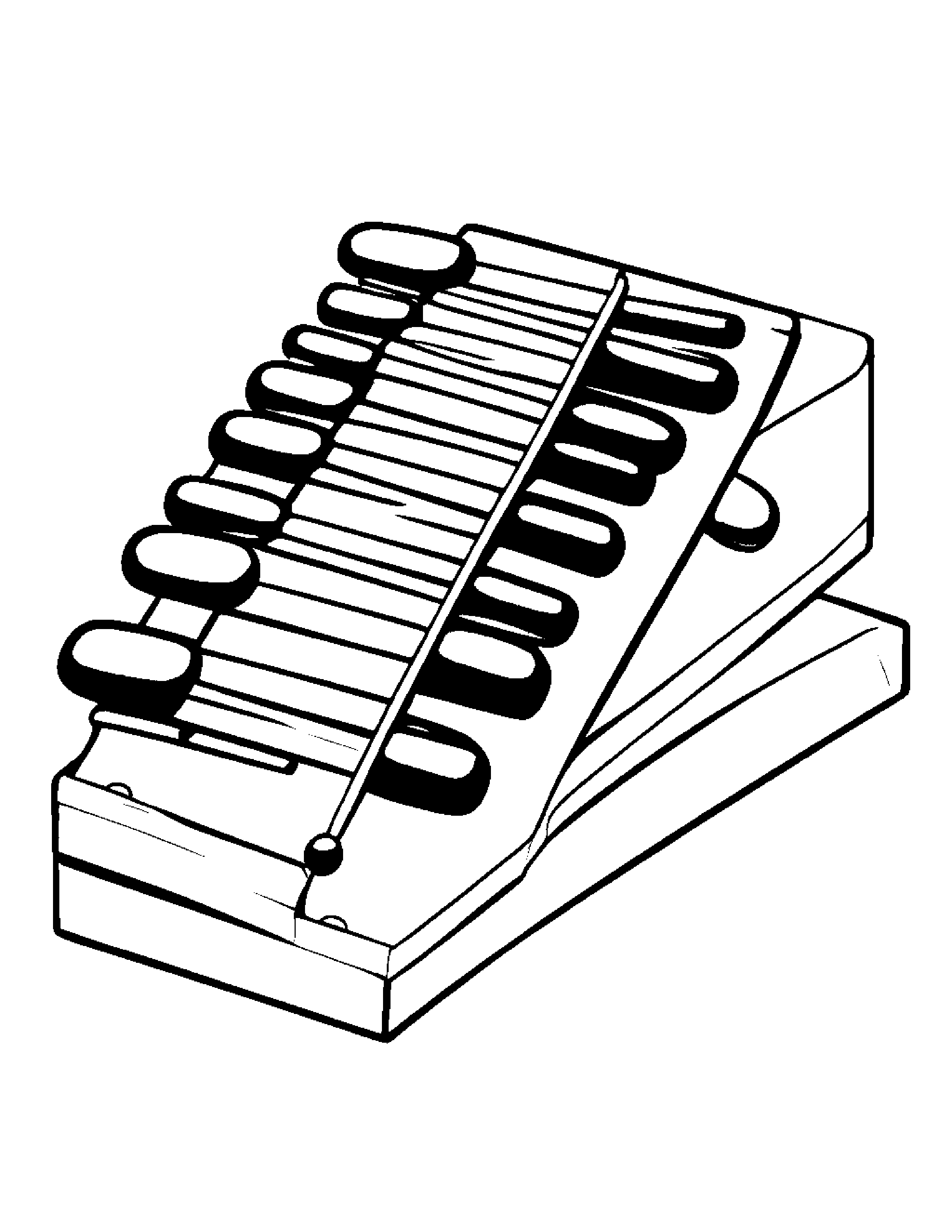 Xylophone Practicing Shapes #5 Coloring Page (Free Printable PDF)