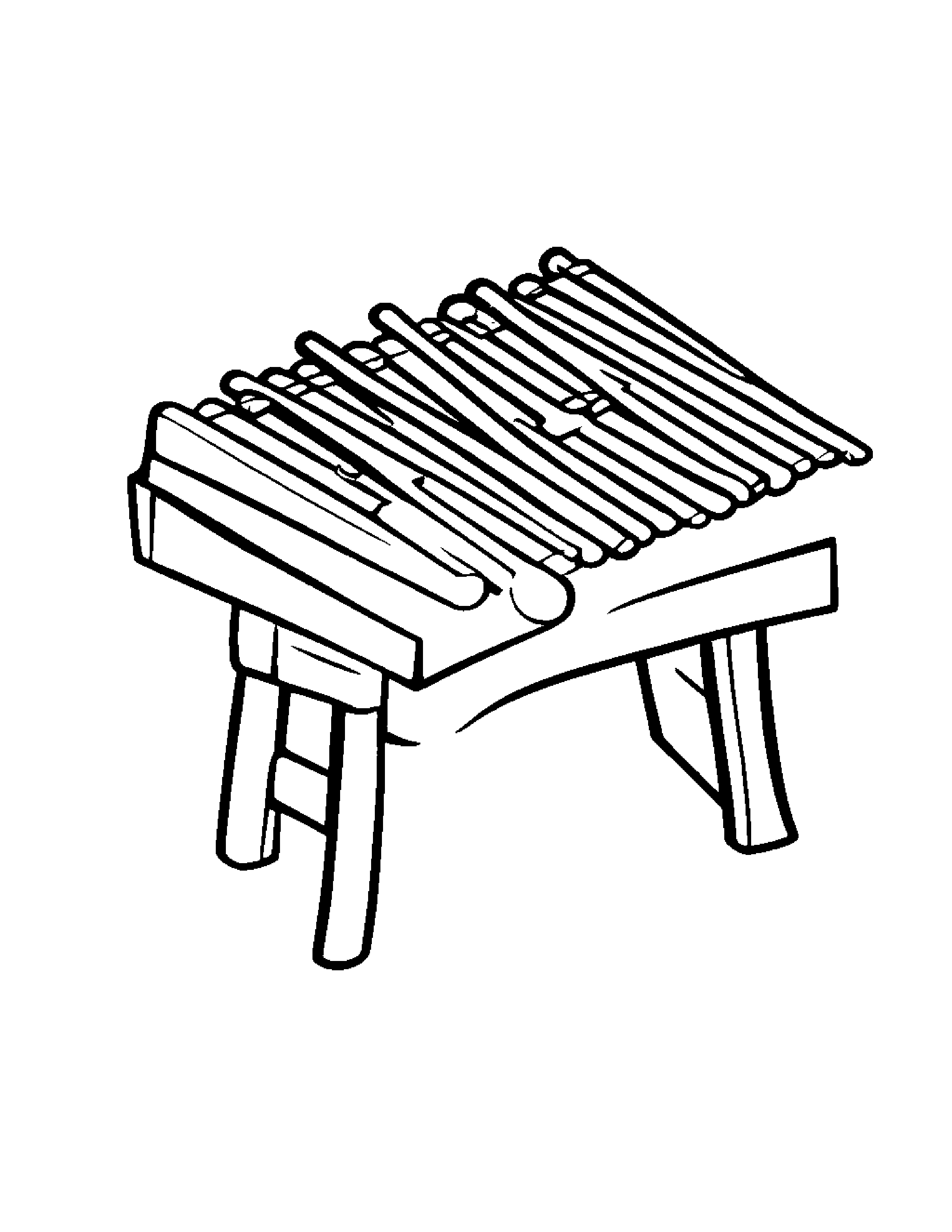 Xylophone Sharing Coloring Page (Free Printable PDF)