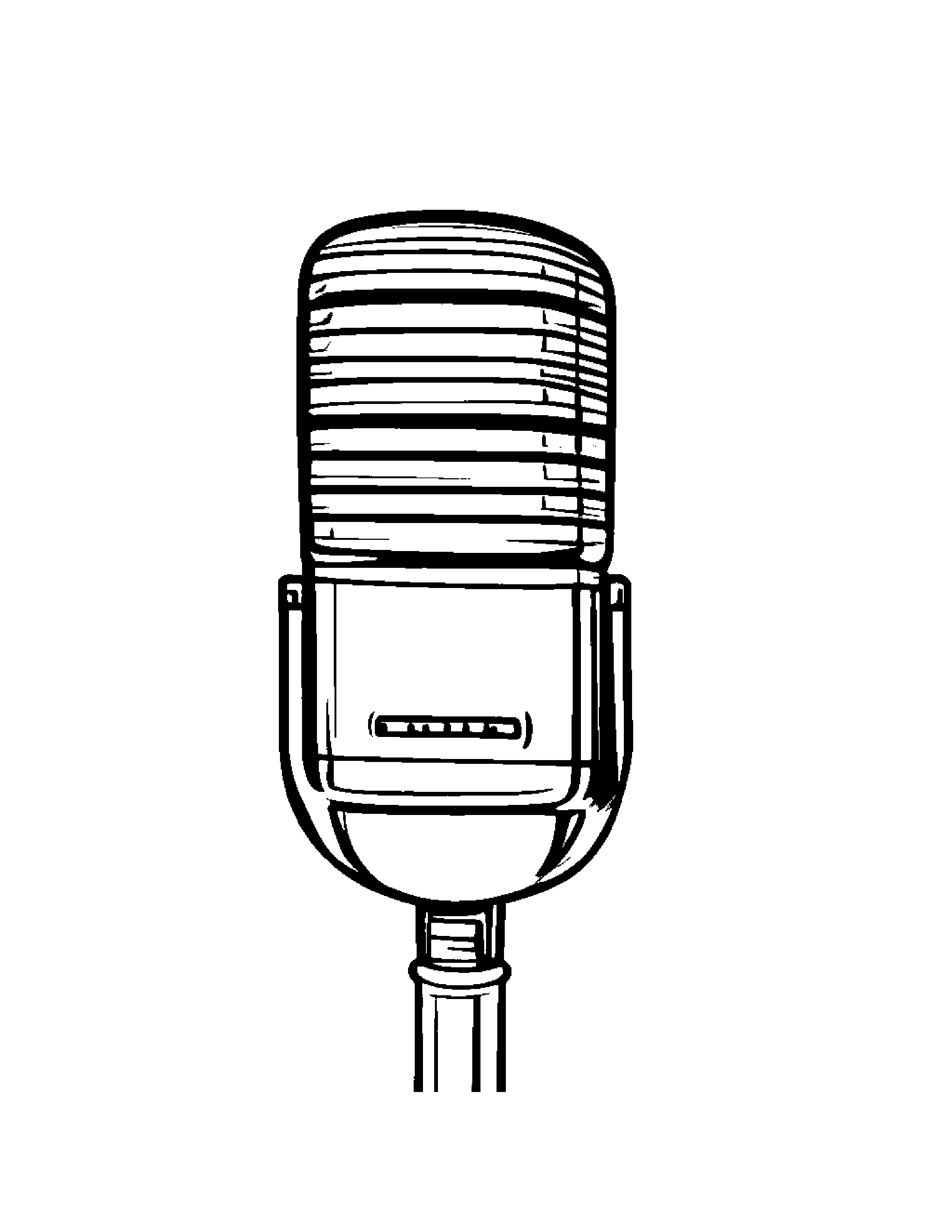 Gentle Microphone With Scarf #2 Coloring Page (Free Printable PDF)