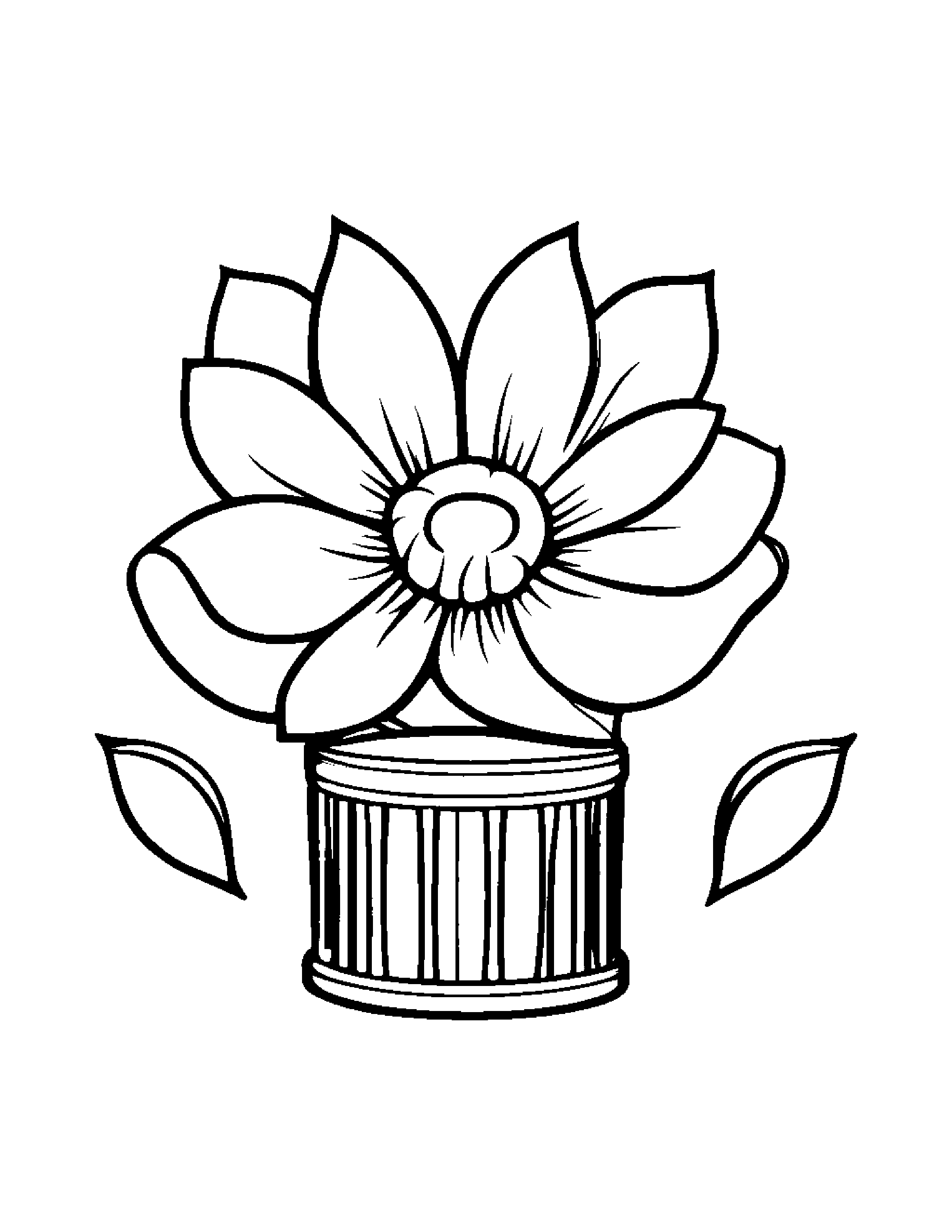 Tiny Tiny Drum With A Flower #2 Coloring Page (Free Printable PDF)