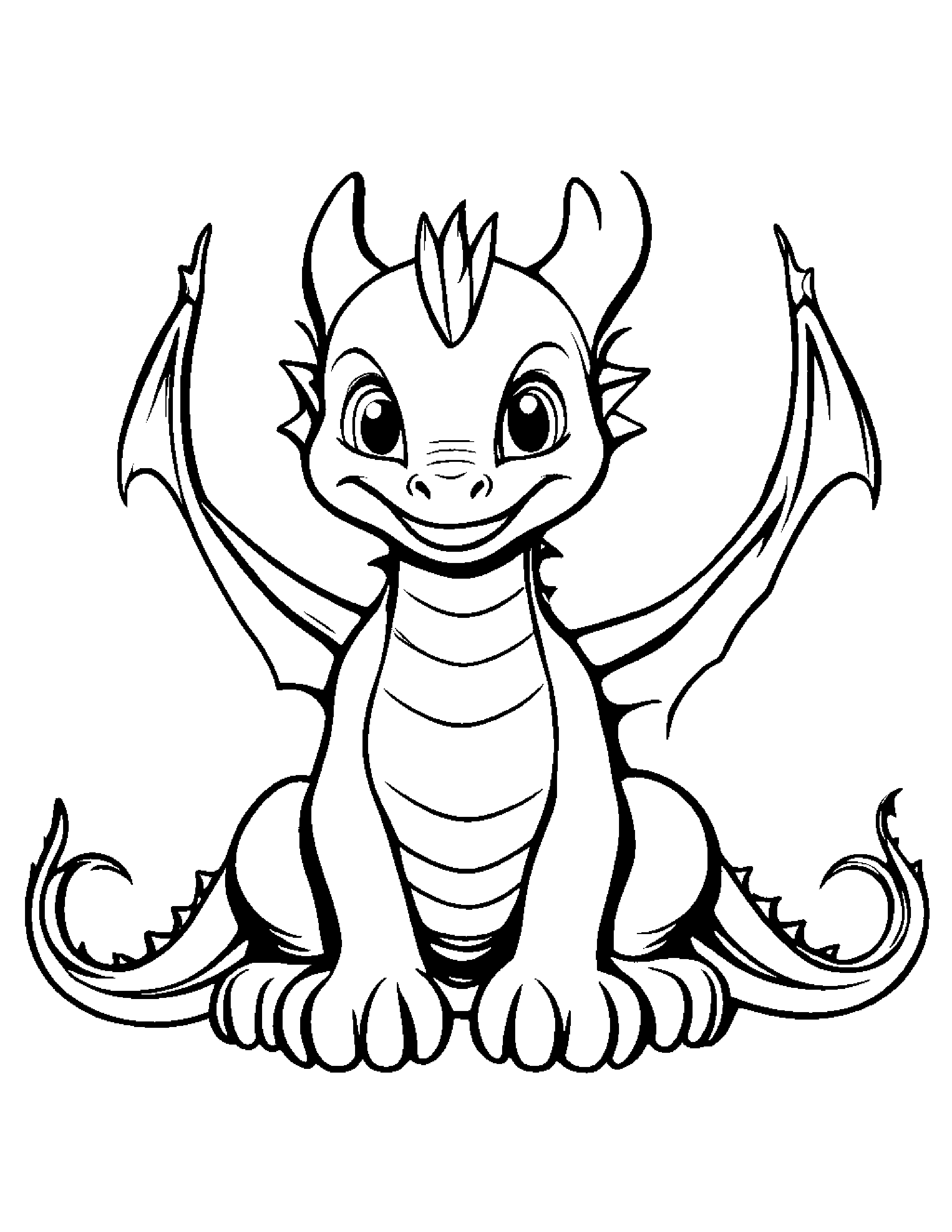 Baby Dragon #3 Coloring Page (Free Printable PDF)
