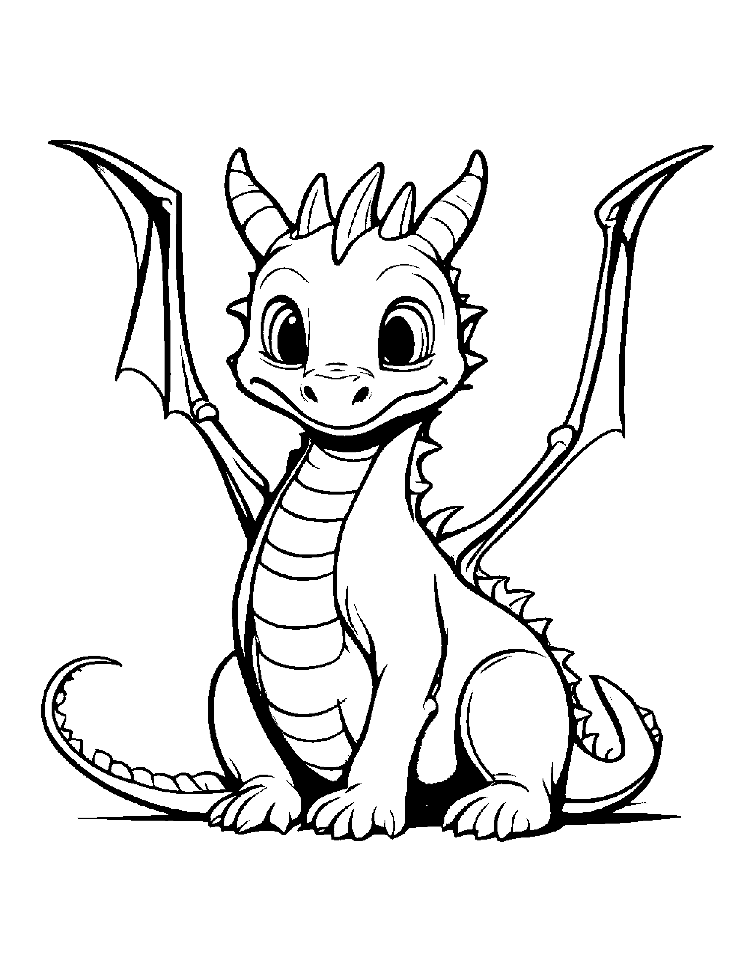 Baby Dragon #4 Coloring Page (Free Printable PDF)