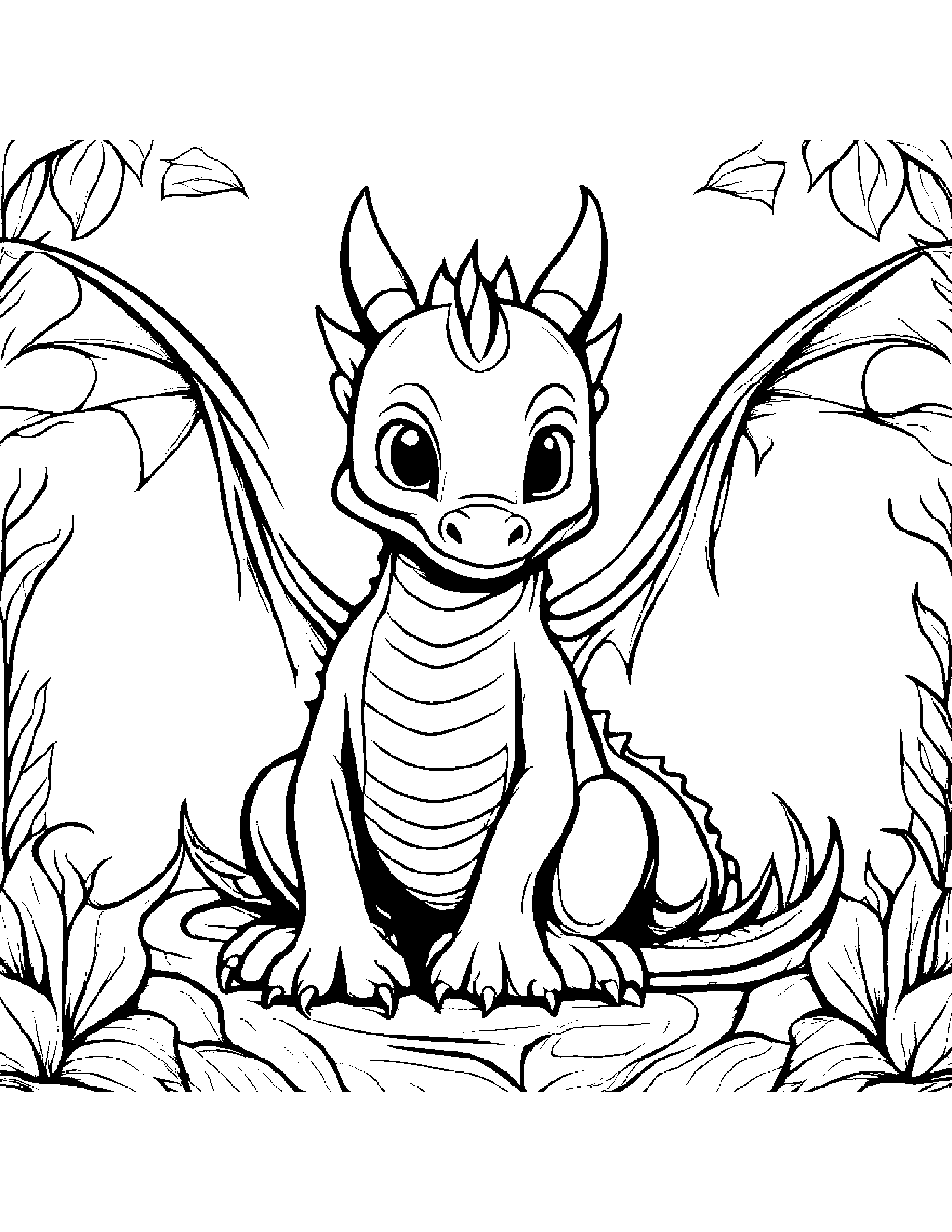 Baby Dragon Coloring Page (Free Printable PDF)
