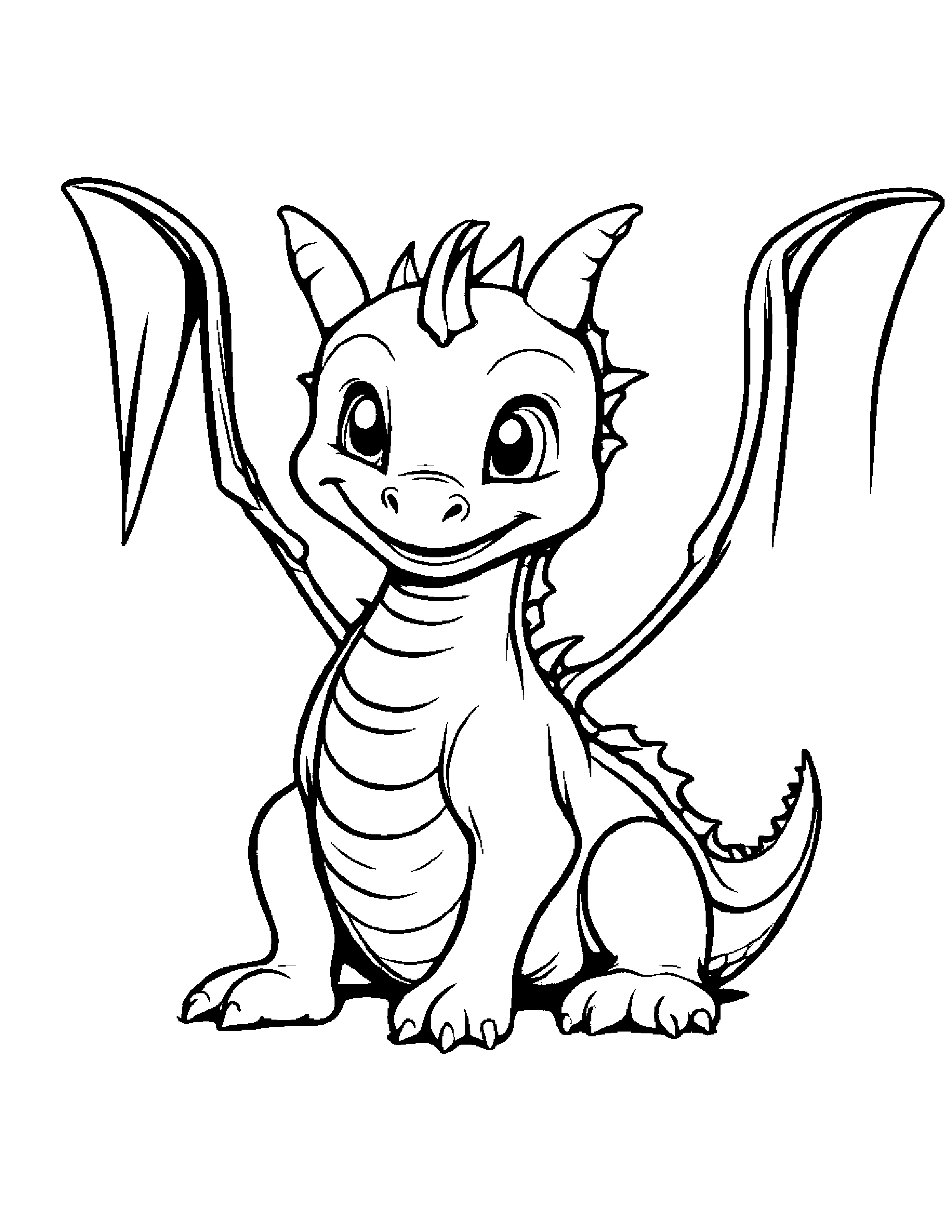 Little Baby Dragon With A Star #4 Coloring Page (Free Printable PDF)
