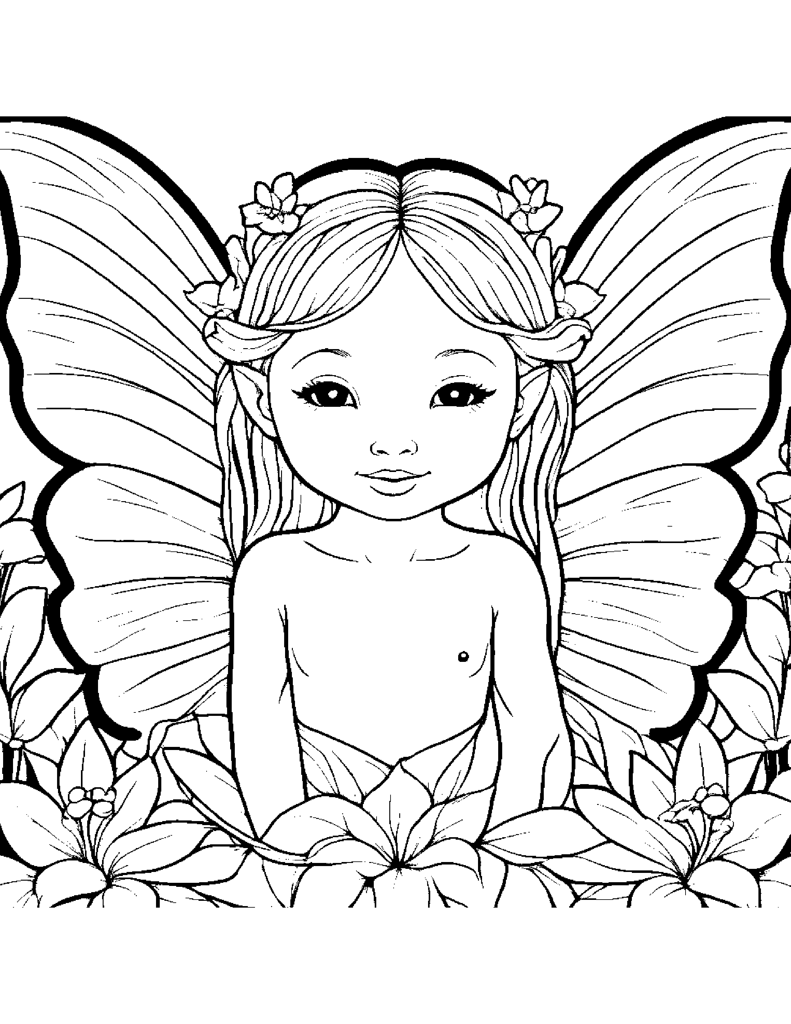 Tiny Fairy #2 Coloring Page (Free Printable PDF)