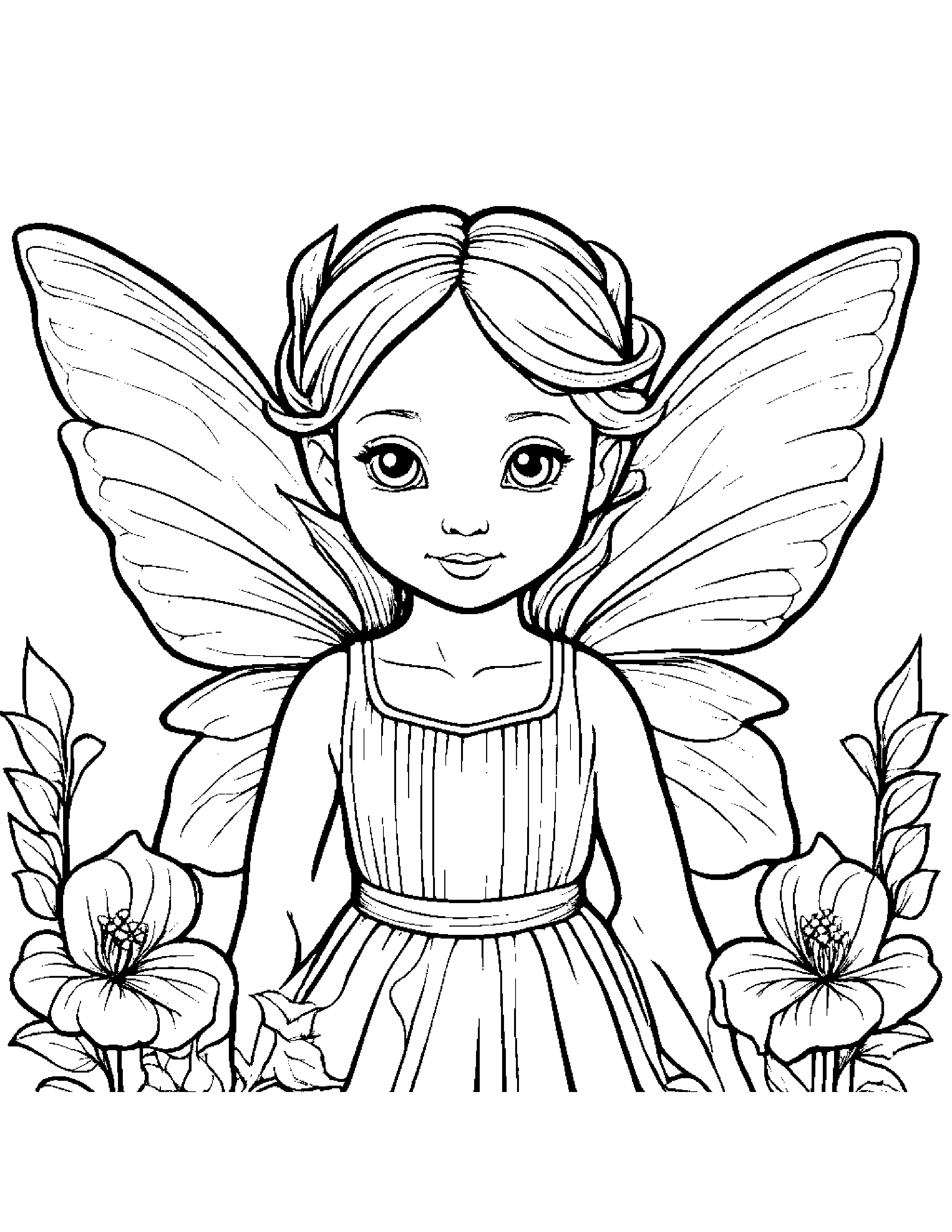 Tiny Fairy #3 Coloring Page (Free Printable PDF)