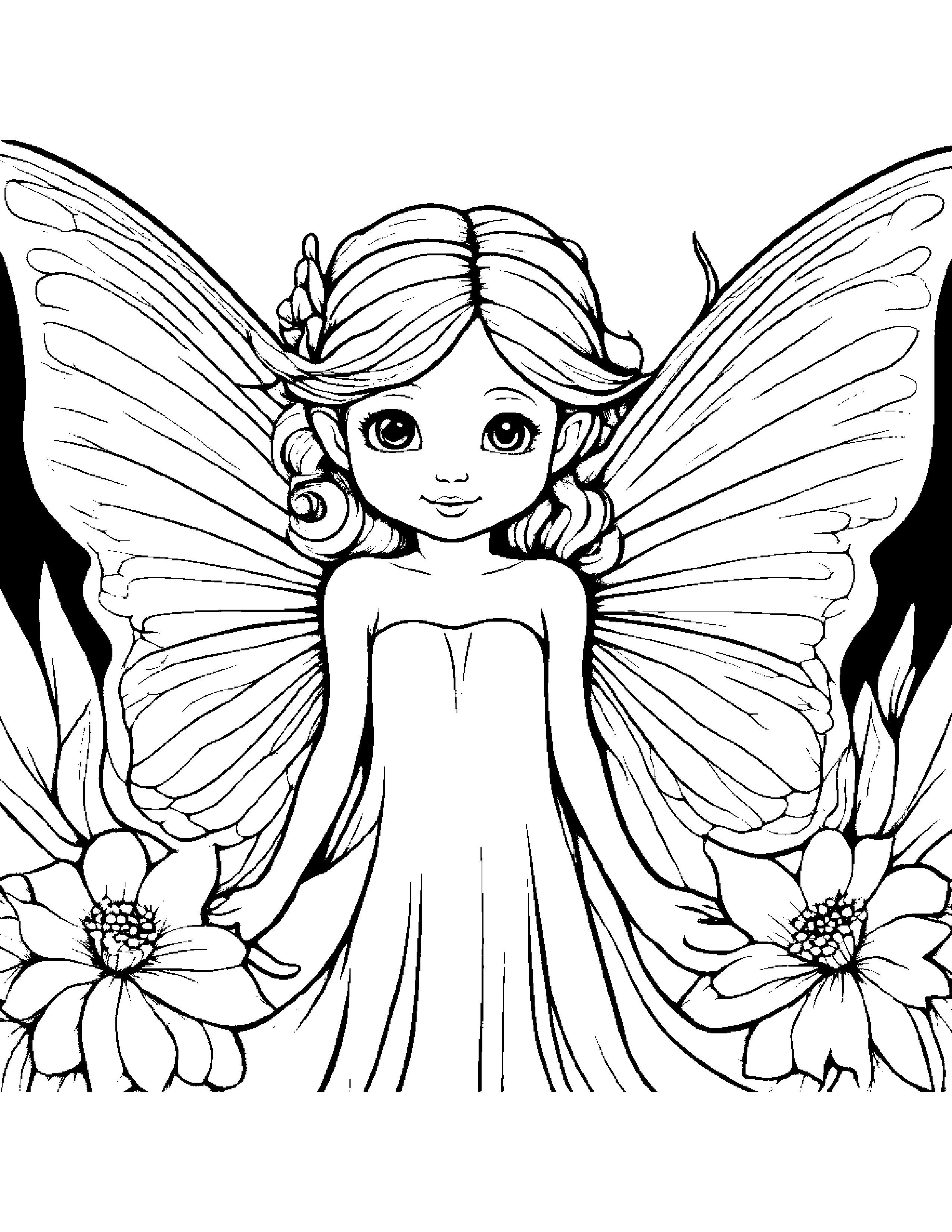 Tiny Fairy #4 Coloring Page (Free Printable PDF)