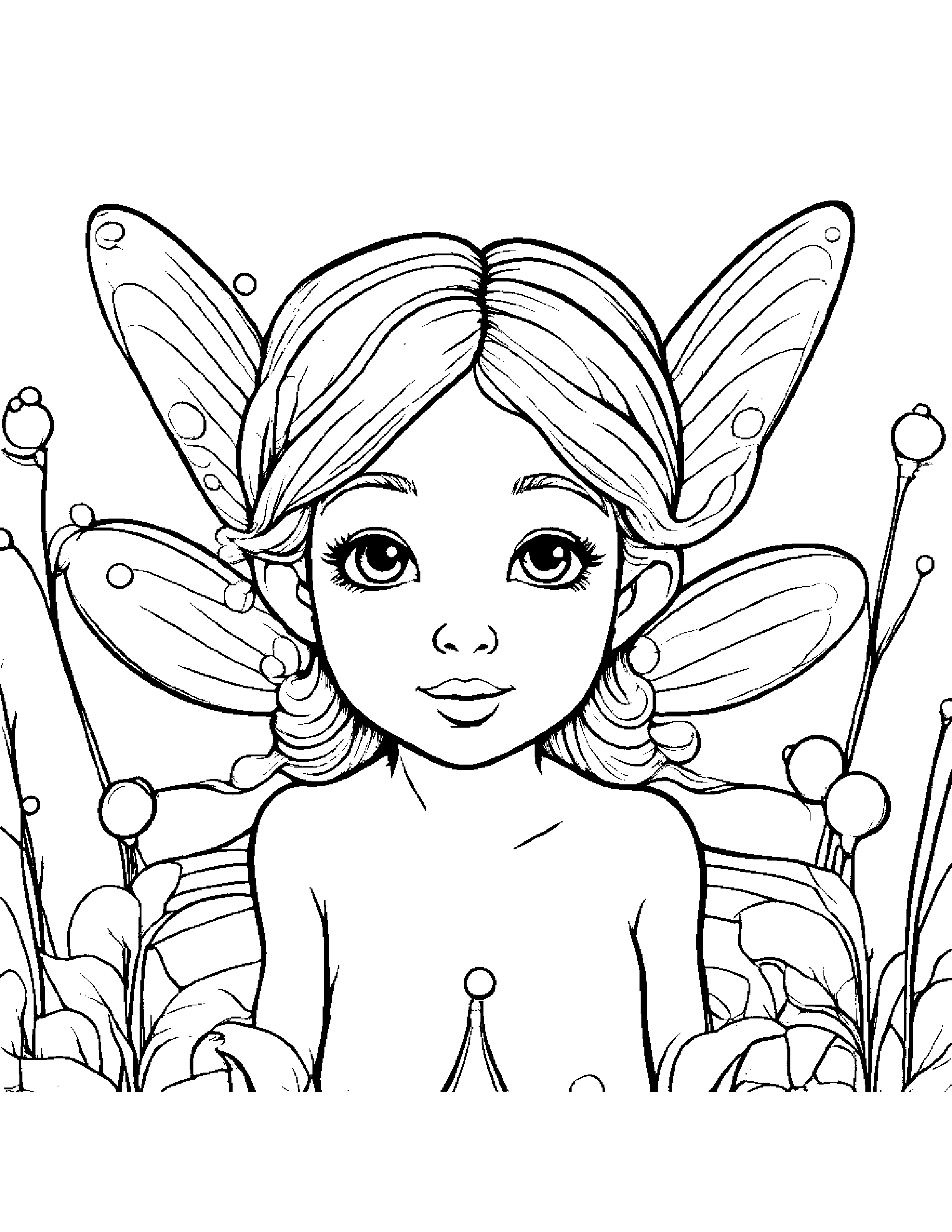 Tiny Fairy Blowing Bubbles #4 Coloring Page (Free Printable PDF)