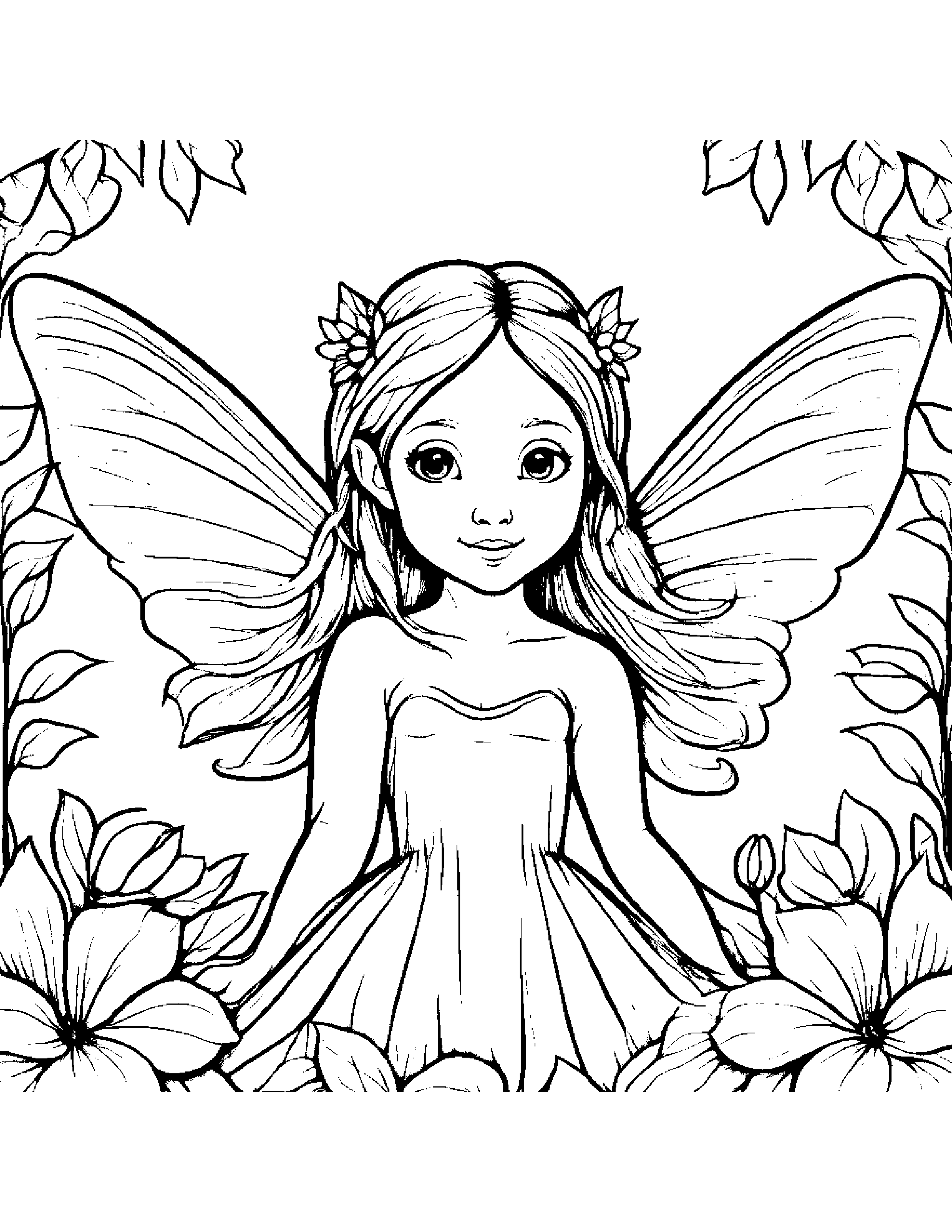 Tiny Fairy Coloring Page (Free Printable PDF)