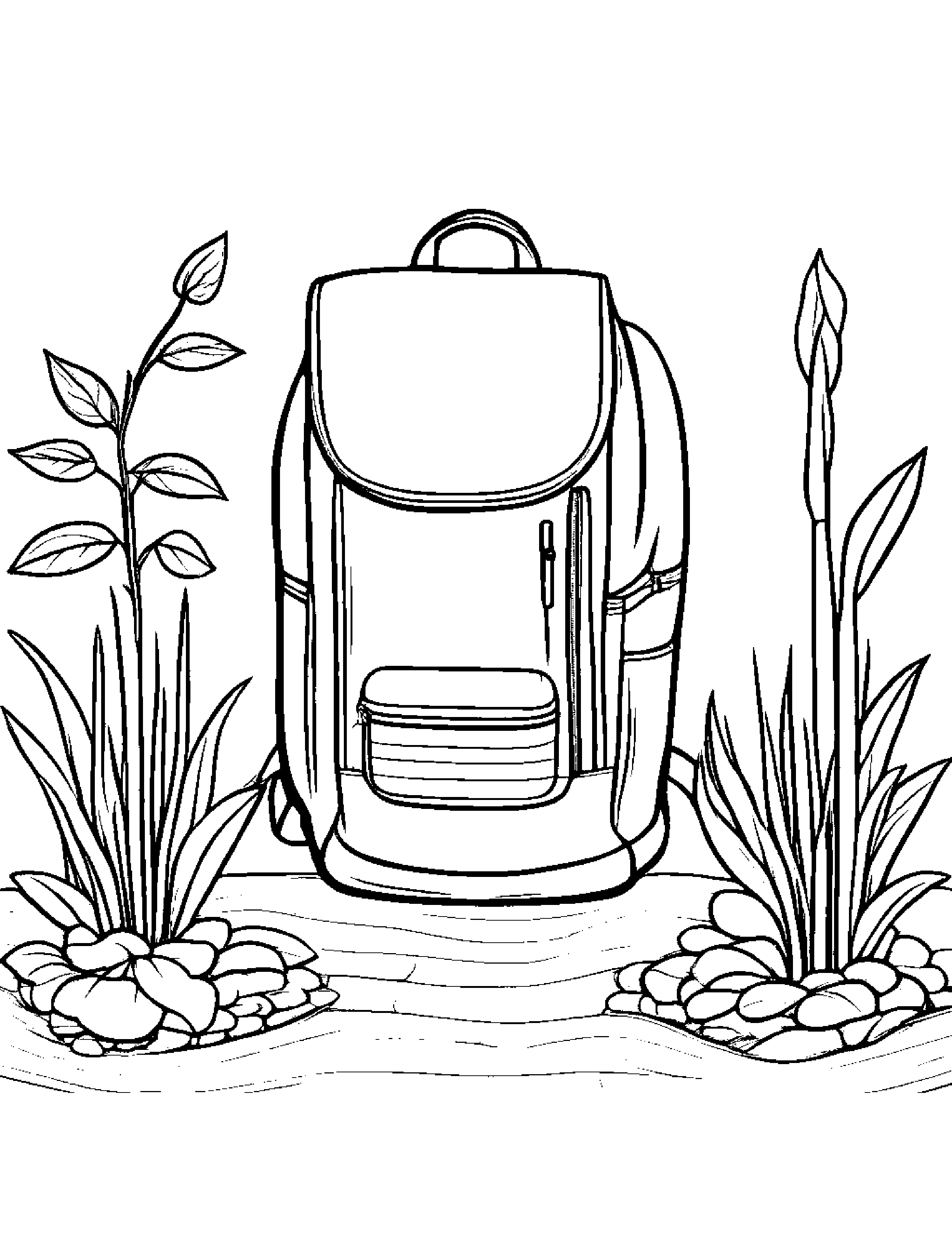 Backpack Planting A Seed #2 Coloring Page (Free Printable PDF)