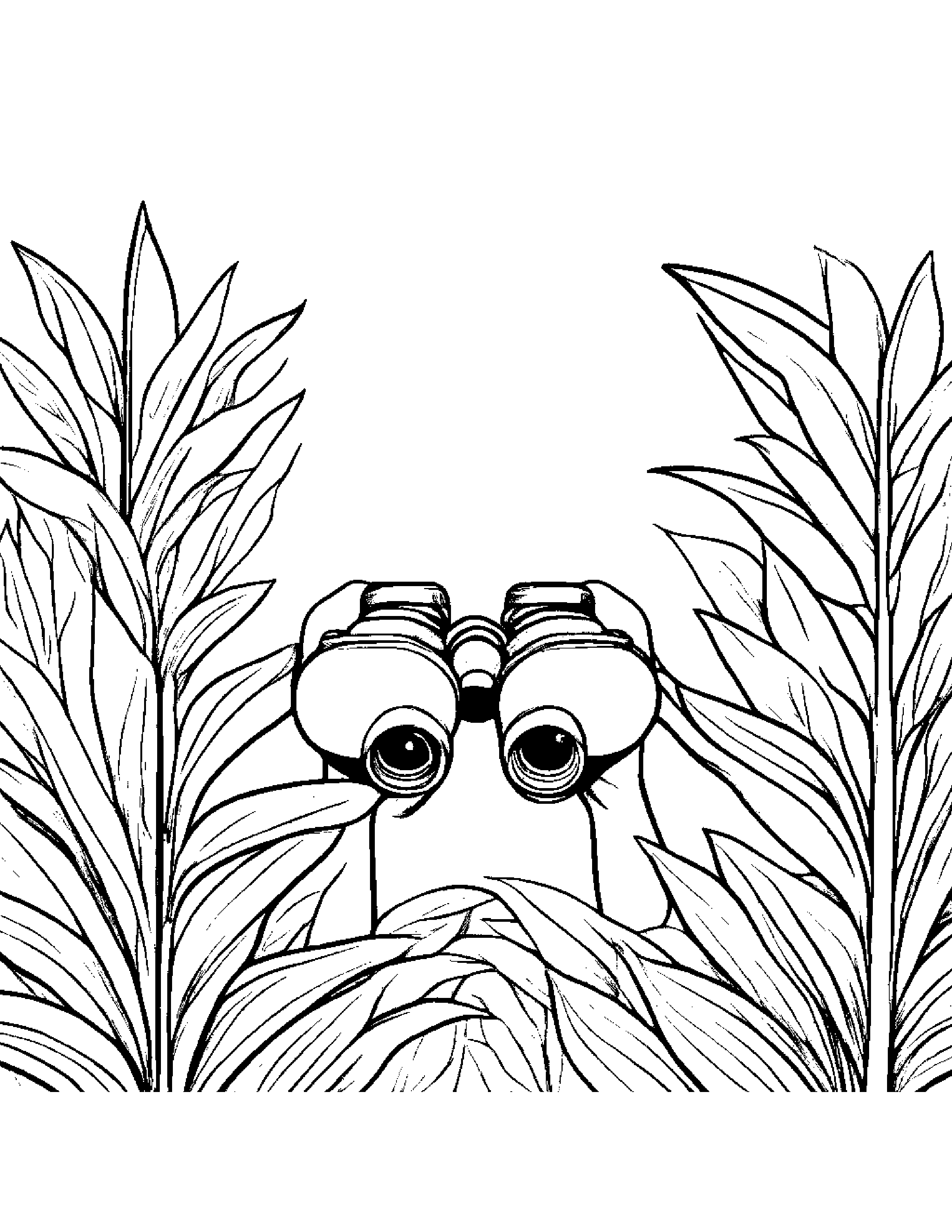 Binoculars Watering A Plant #4 Coloring Page (Free Printable PDF)