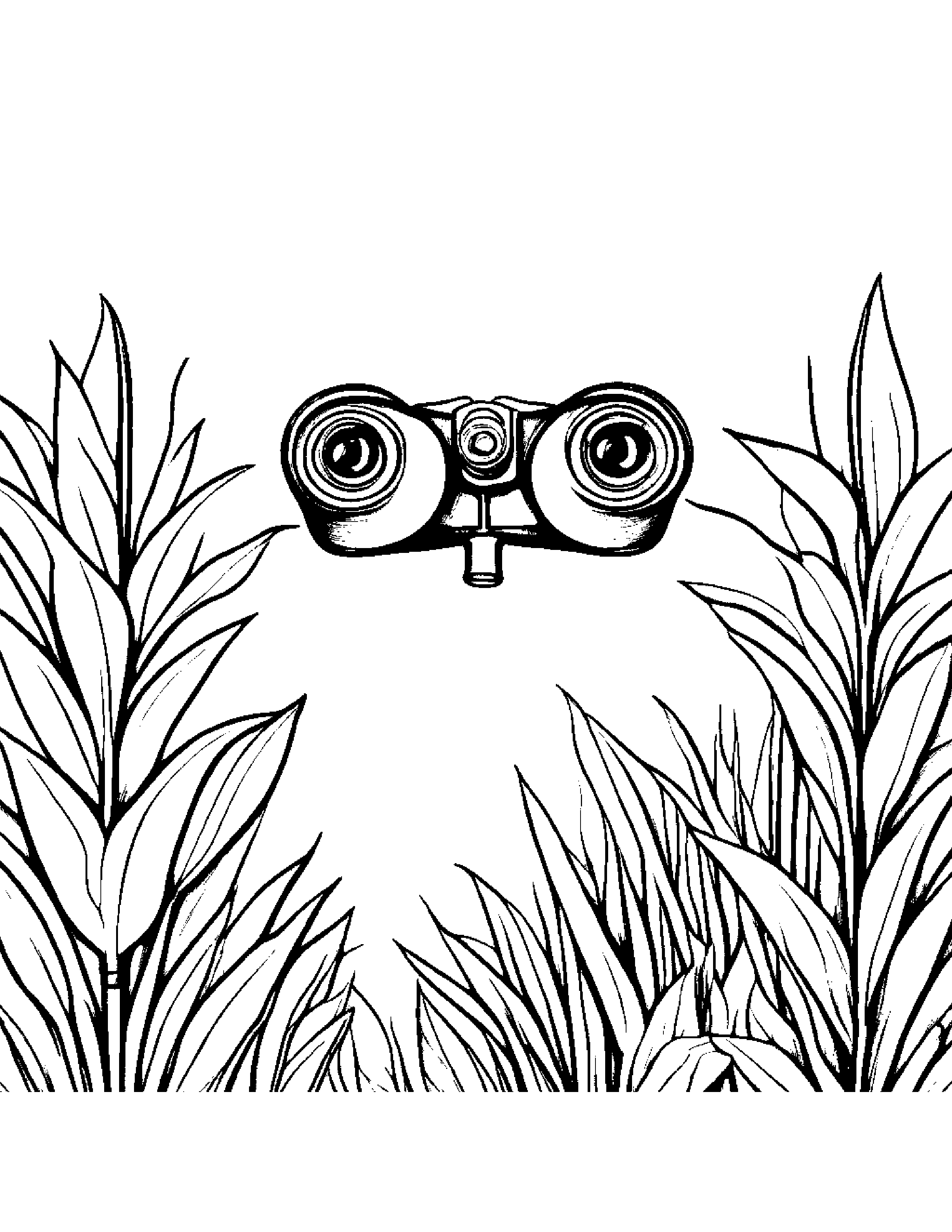 Binoculars Watering A Plant #5 Coloring Page (Free Printable PDF)