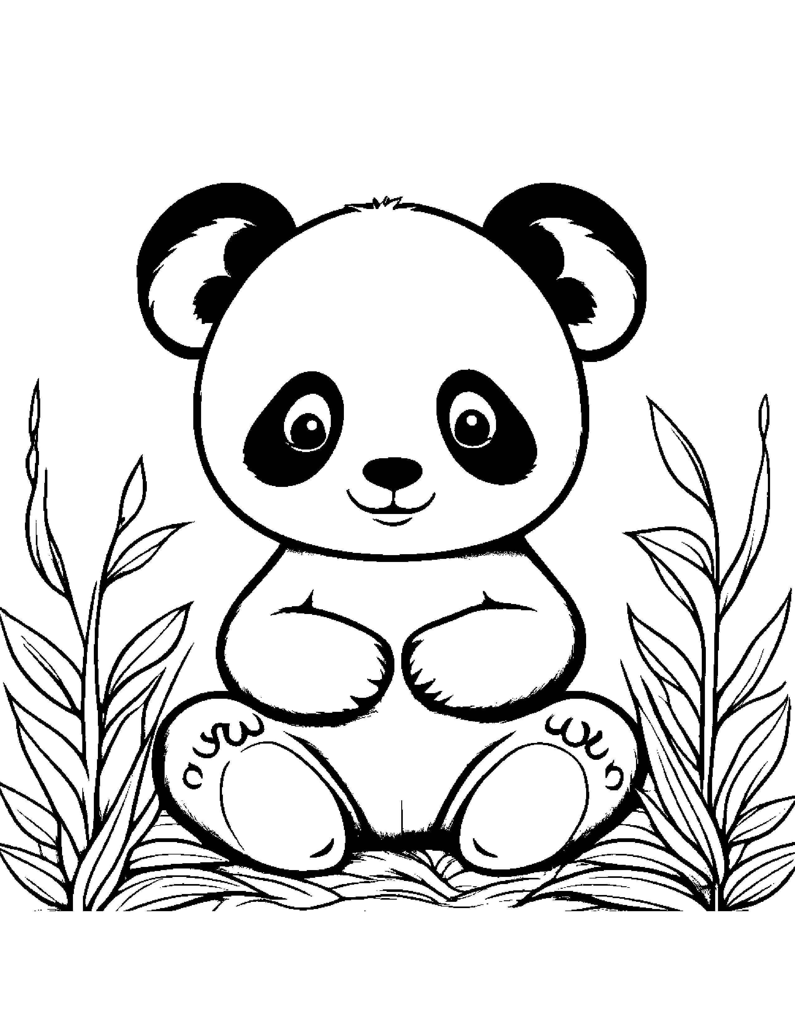Bubbly Panda Planting A Seed #3 Coloring Page (Free Printable PDF)