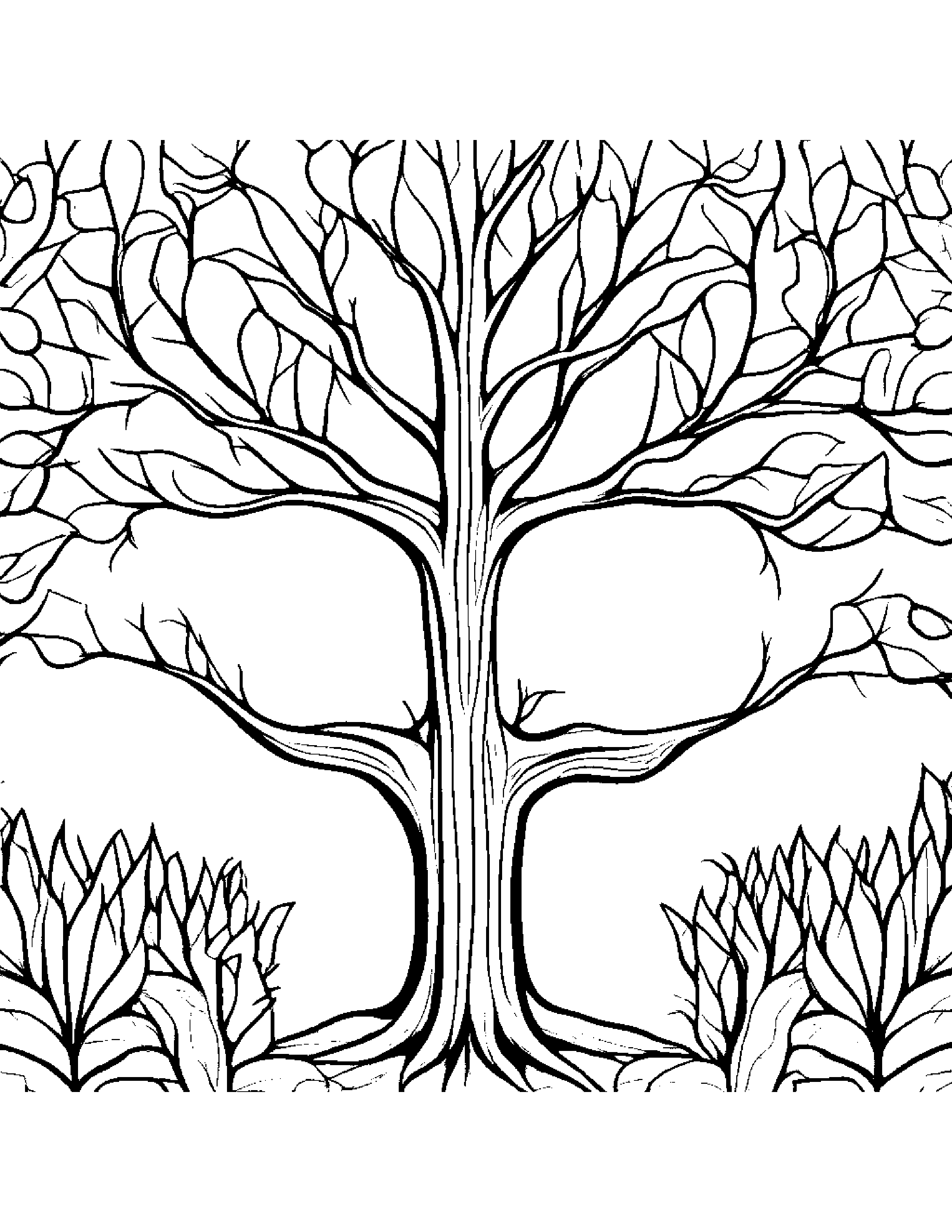 Crown Sharing By A Little Tree #3 Coloring Page (Free Printable PDF)