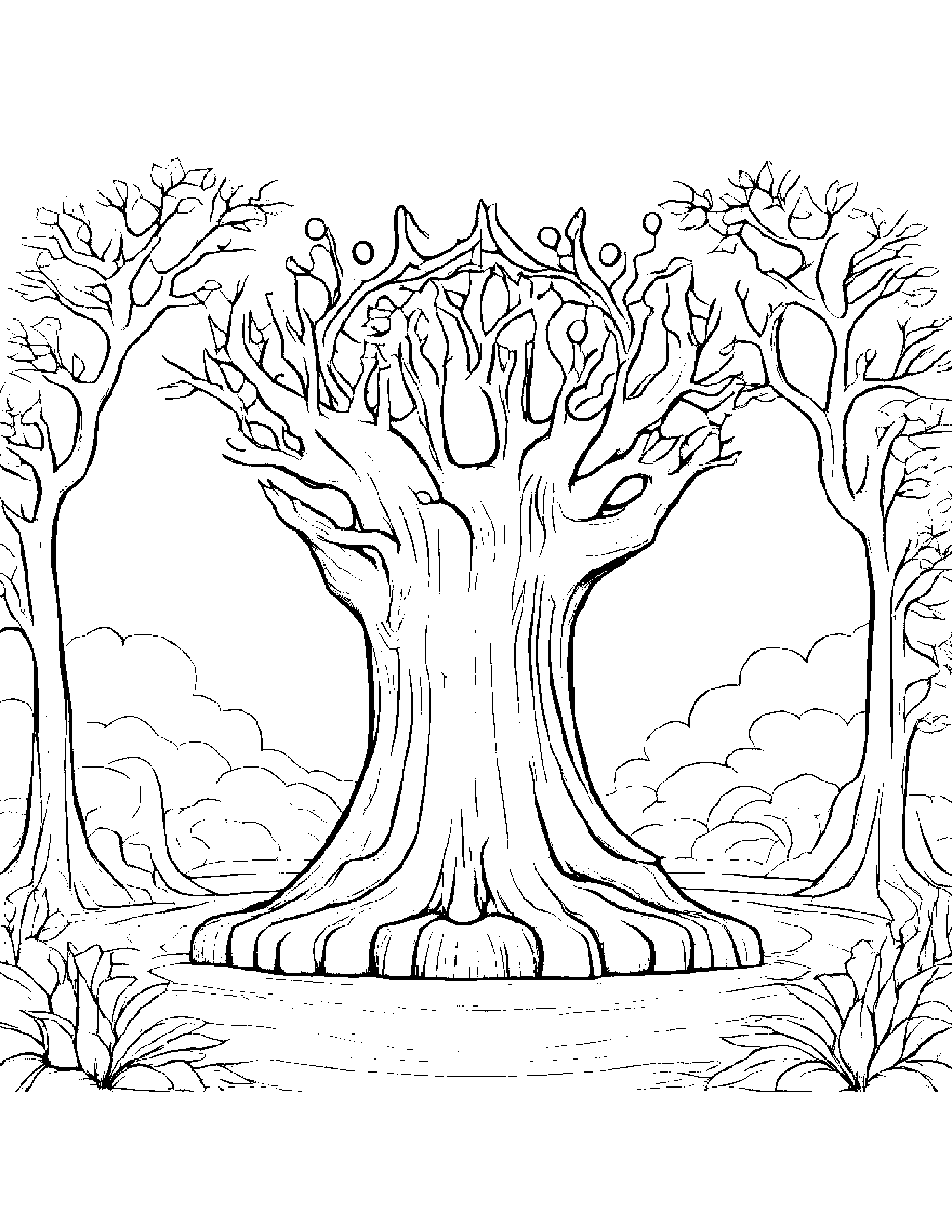 Crown Sharing By A Little Tree Coloring Page (Free Printable PDF)