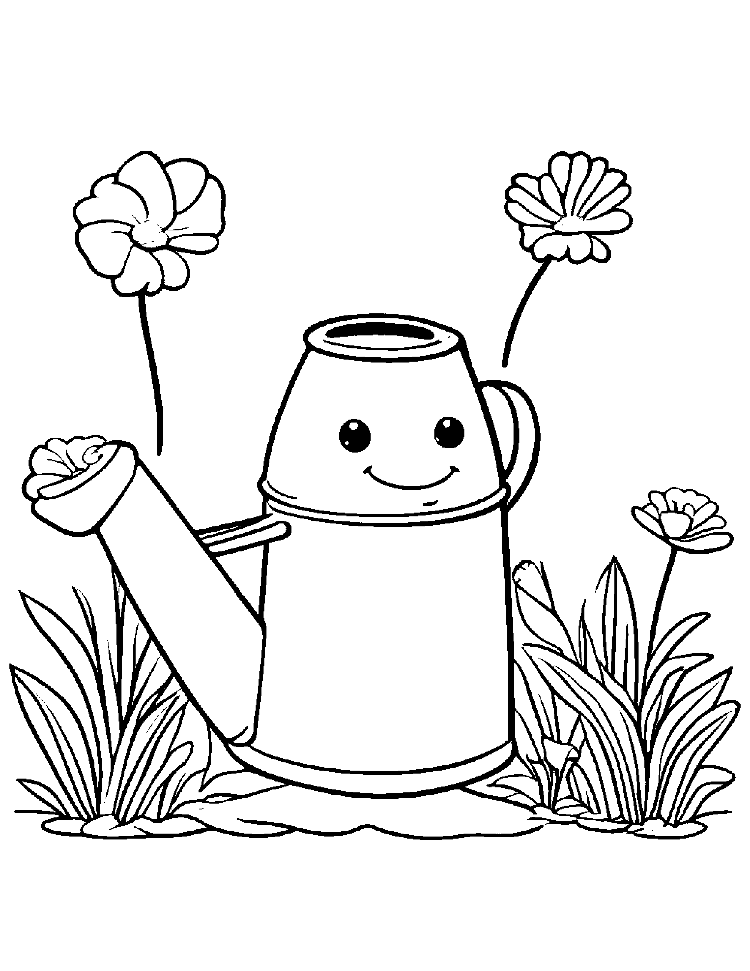 Cuddly Watering Can #3 Coloring Page (Free Printable PDF)