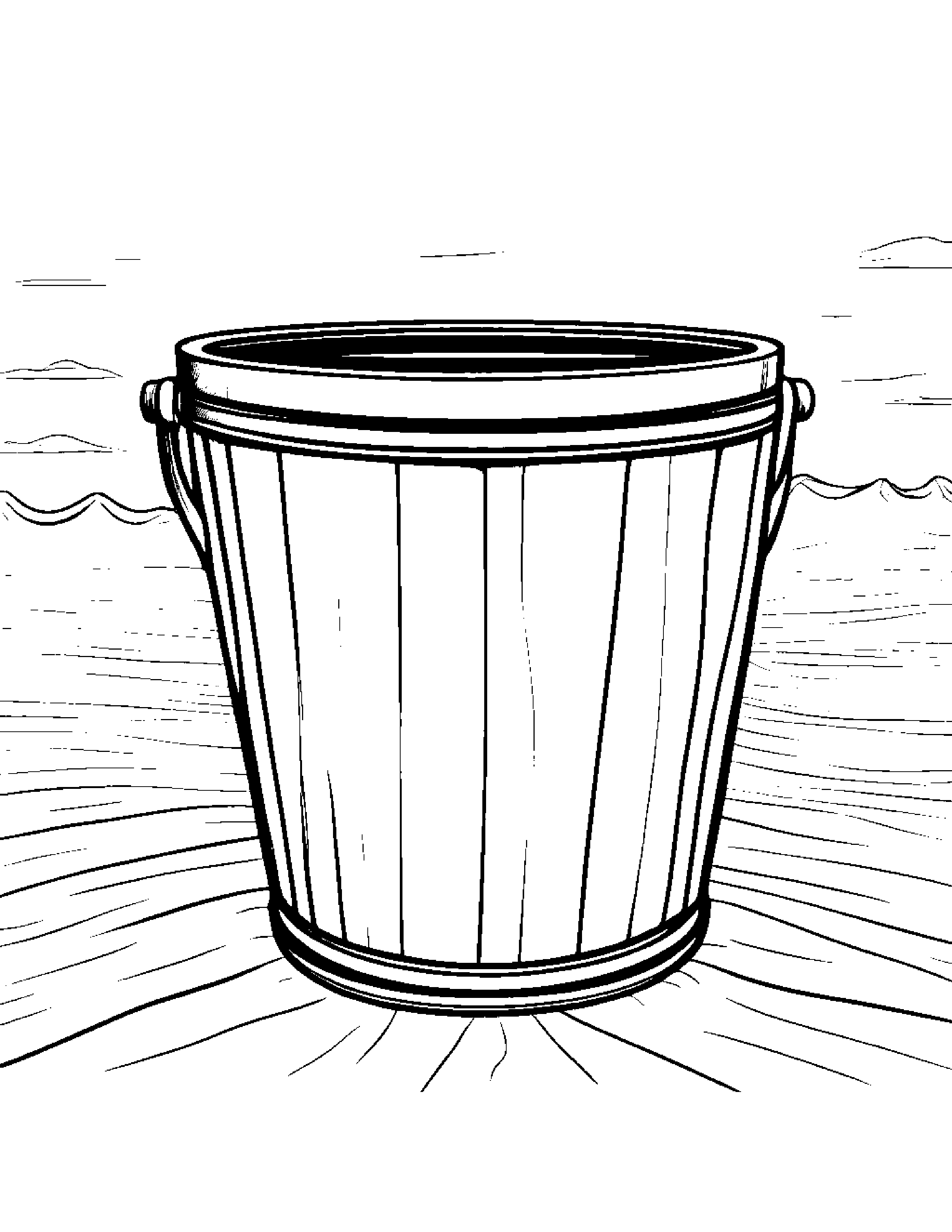 Curious Sand Bucket #2 Coloring Page (Free Printable PDF)