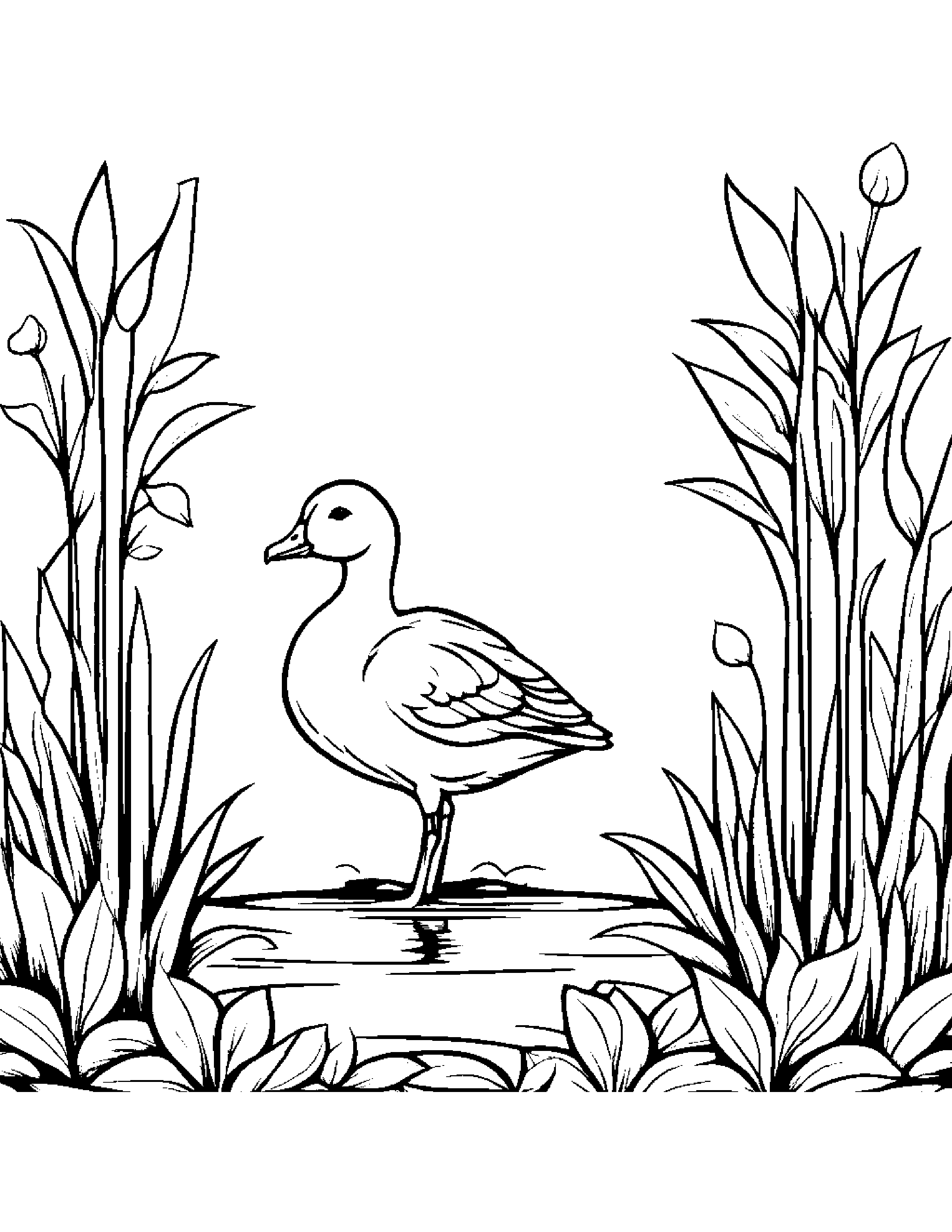 Gosling Watering A Plant #3 Coloring Page (Free Printable PDF)