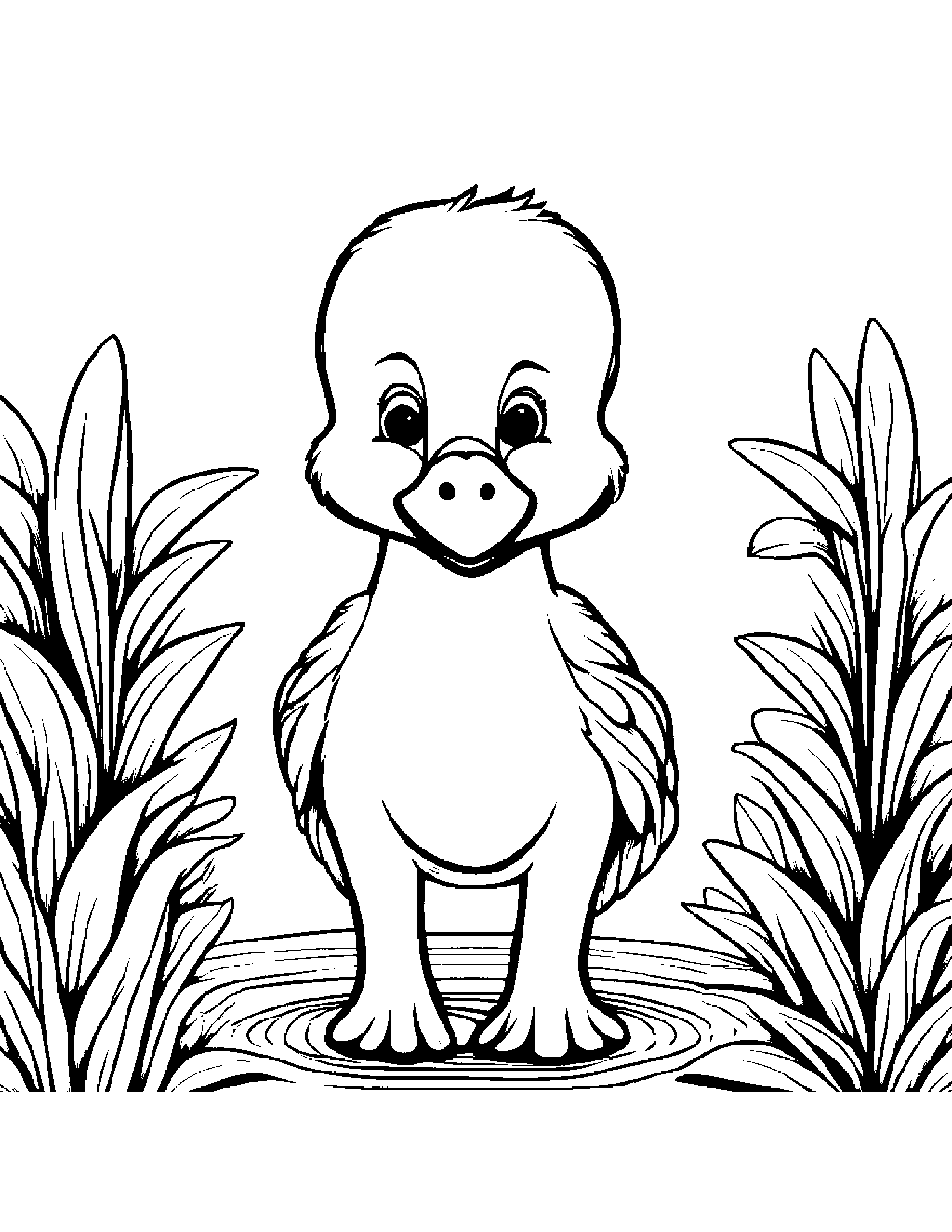 Gosling Watering A Plant #4 Coloring Page (Free Printable PDF)