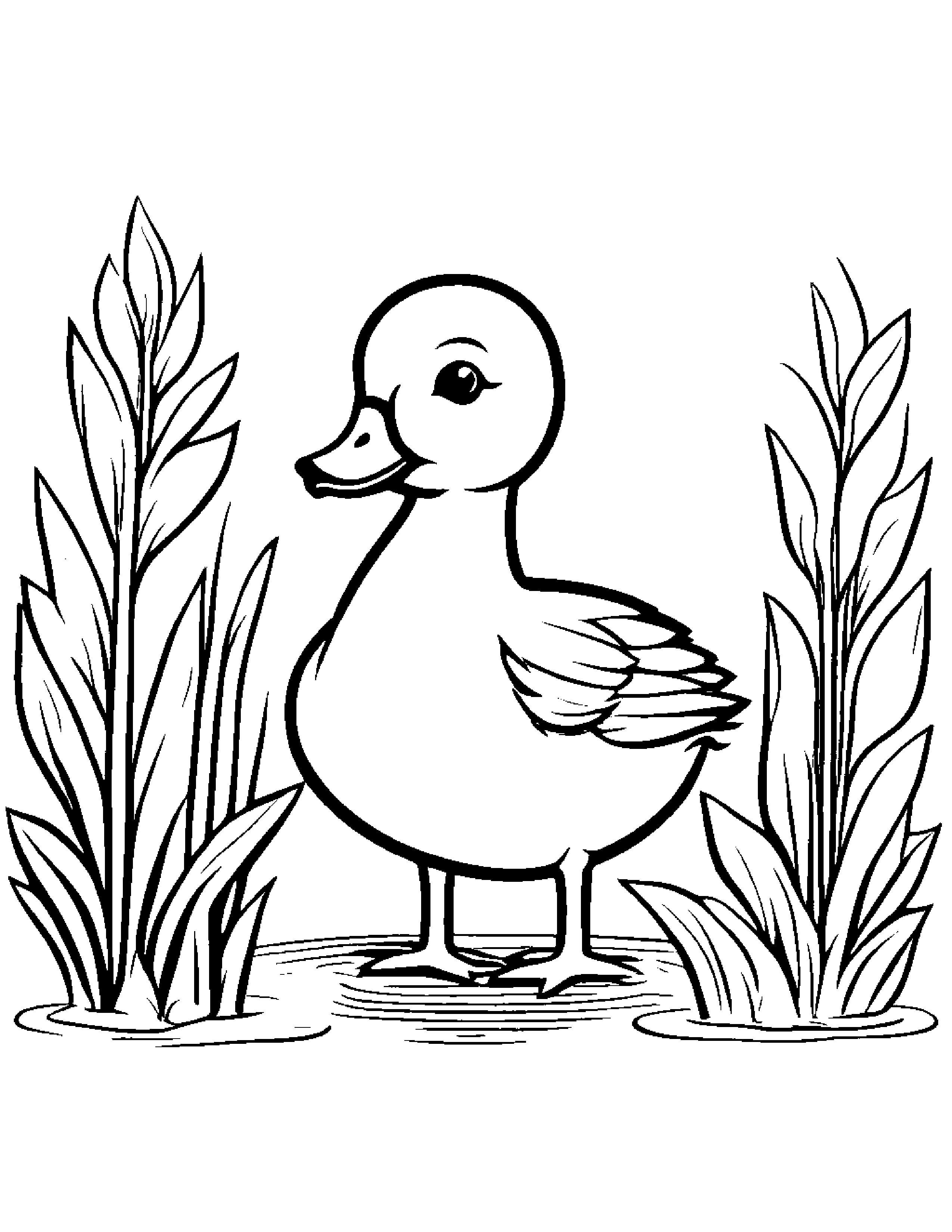 Gosling Watering A Plant #5 Coloring Page (Free Printable PDF)