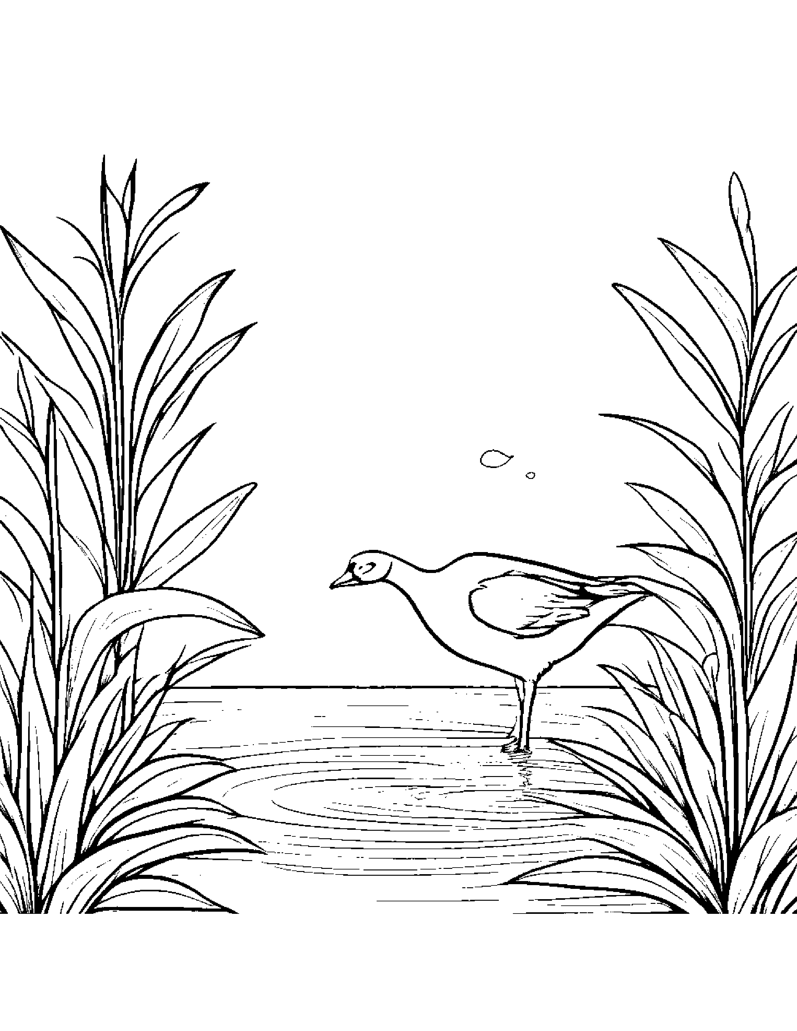 Gosling Watering A Plant Coloring Page (Free Printable PDF)