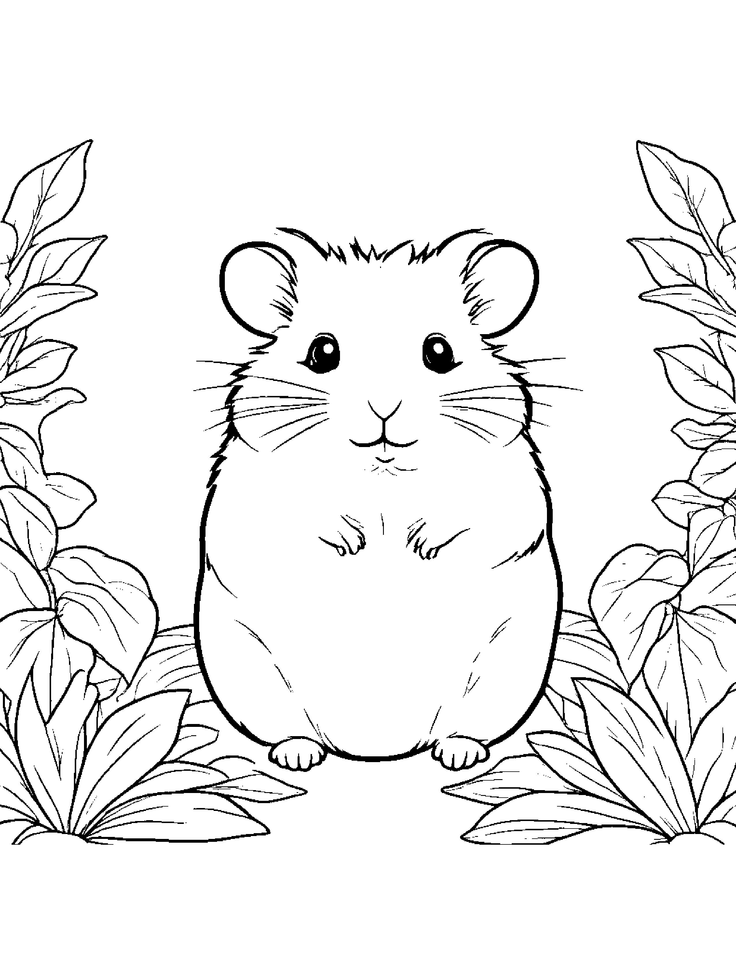 Hamster Smiling #2 Coloring Page (Free Printable PDF)