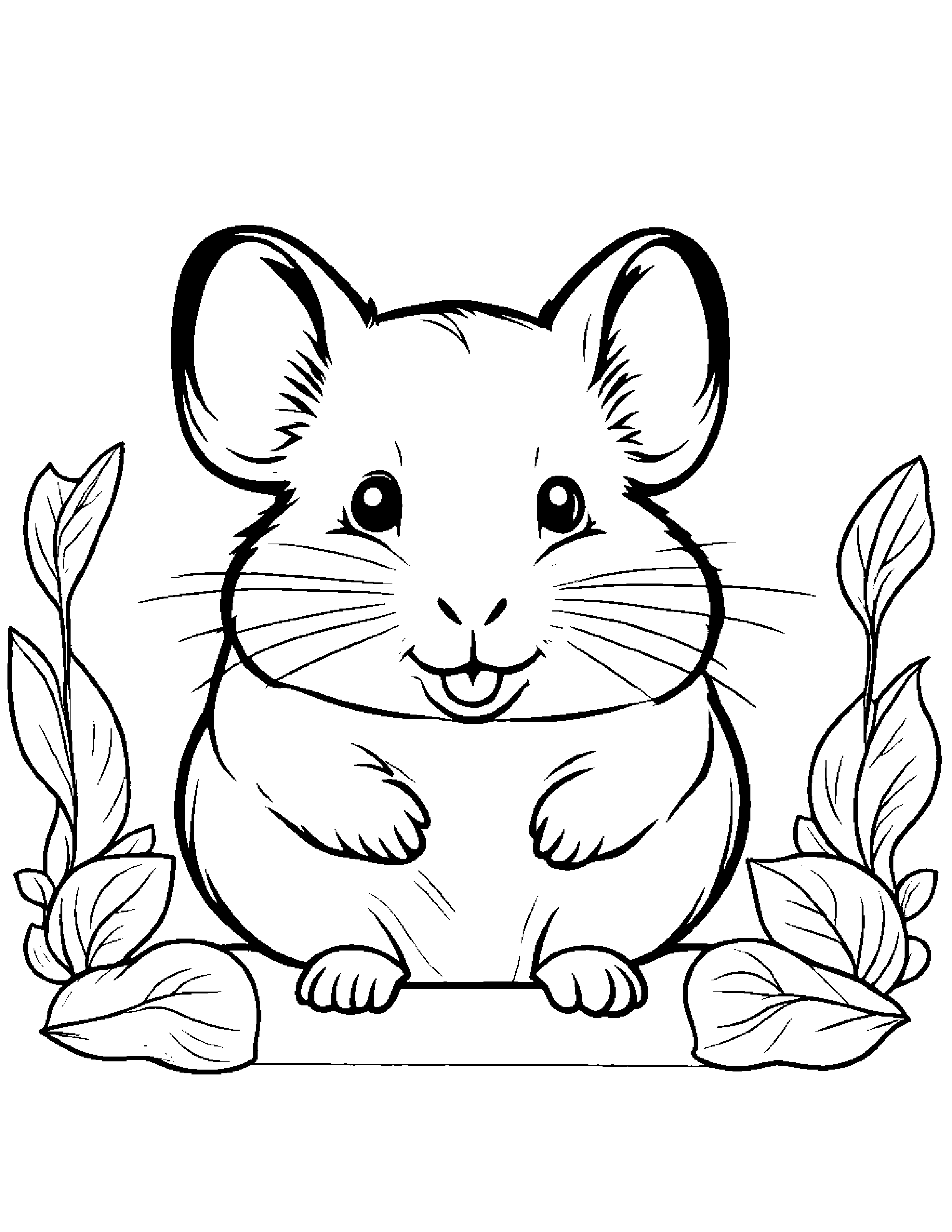 Hamster Smiling #3 Coloring Page (Free Printable PDF)