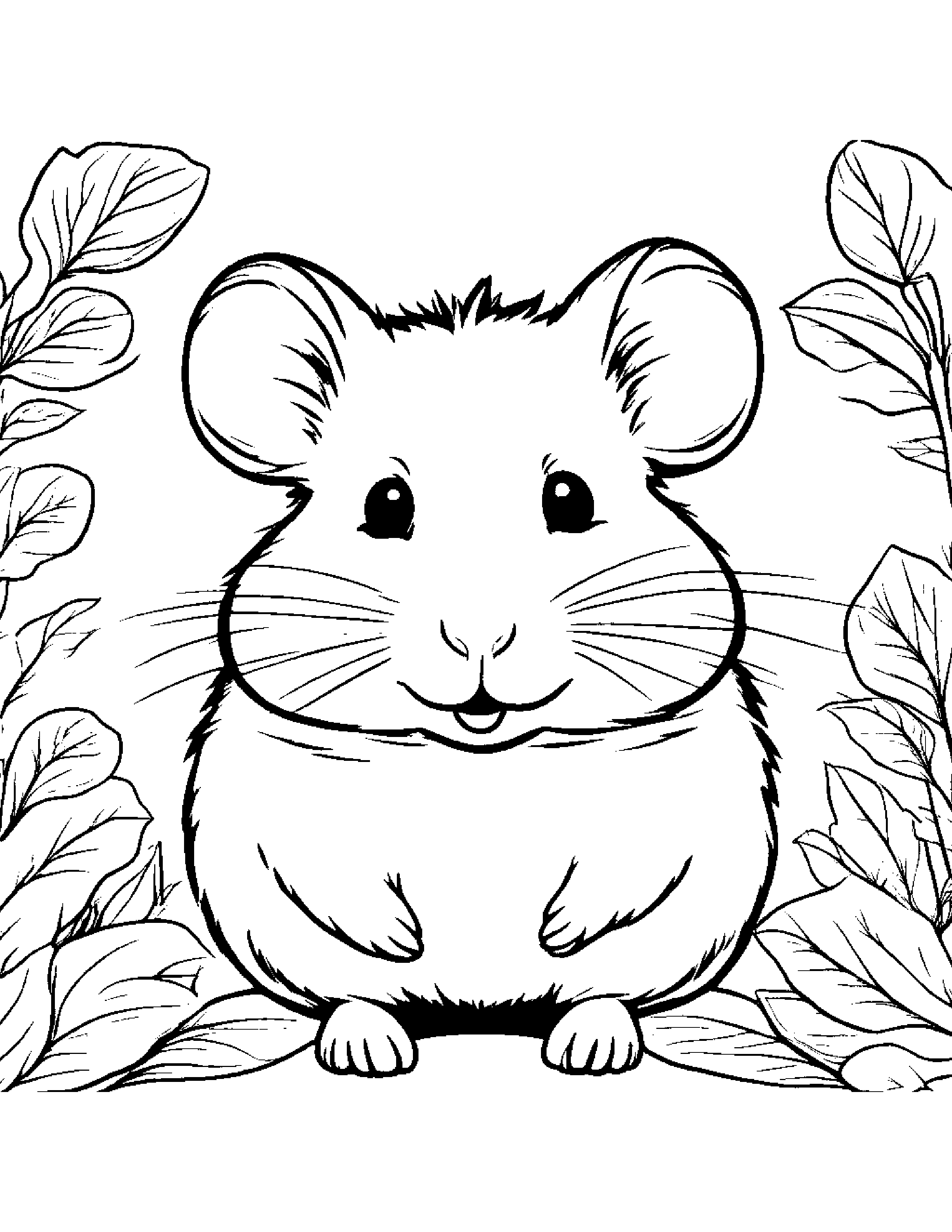 Hamster Smiling #4 Coloring Page (Free Printable PDF)