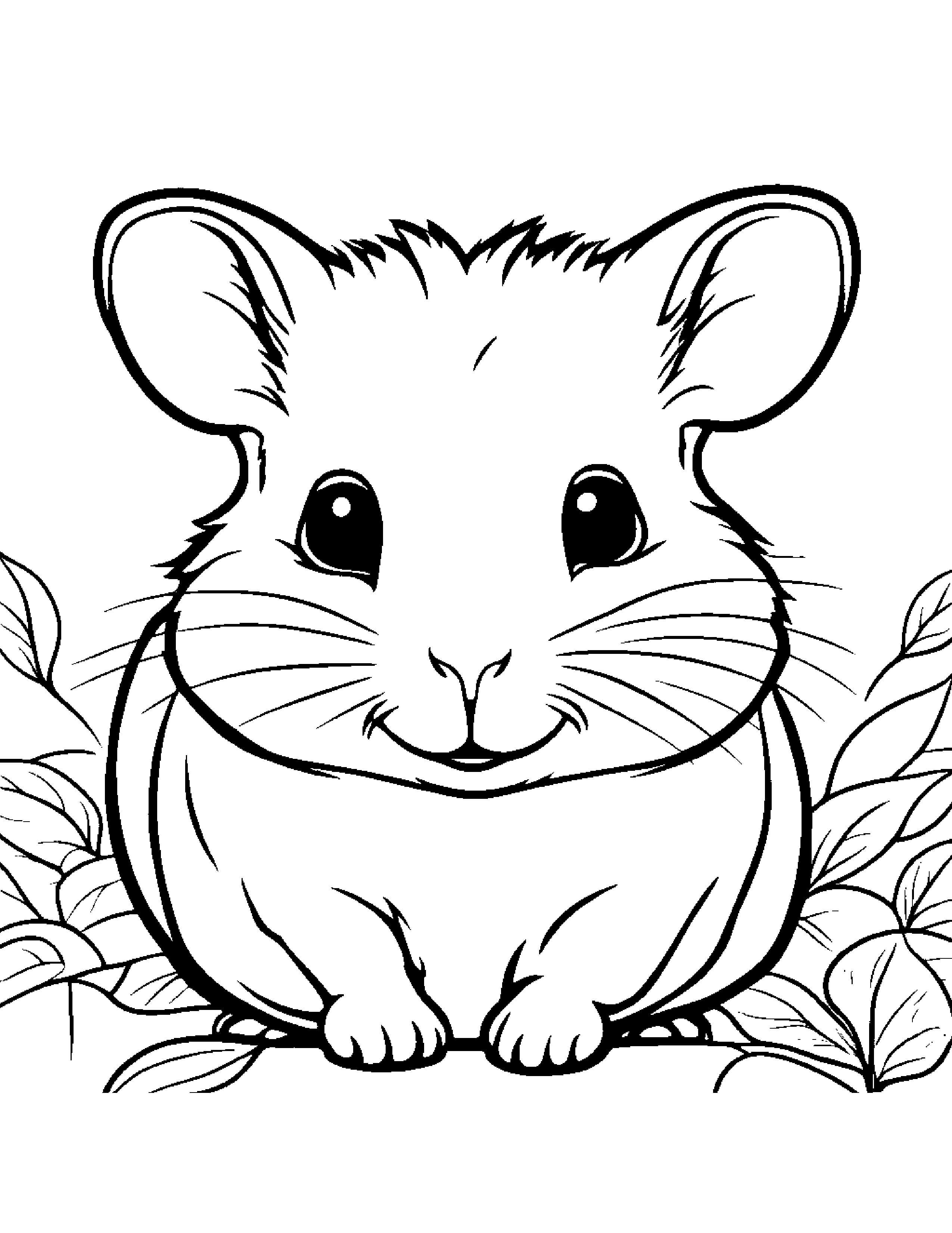 Hamster Smiling #5 Coloring Page (Free Printable PDF)