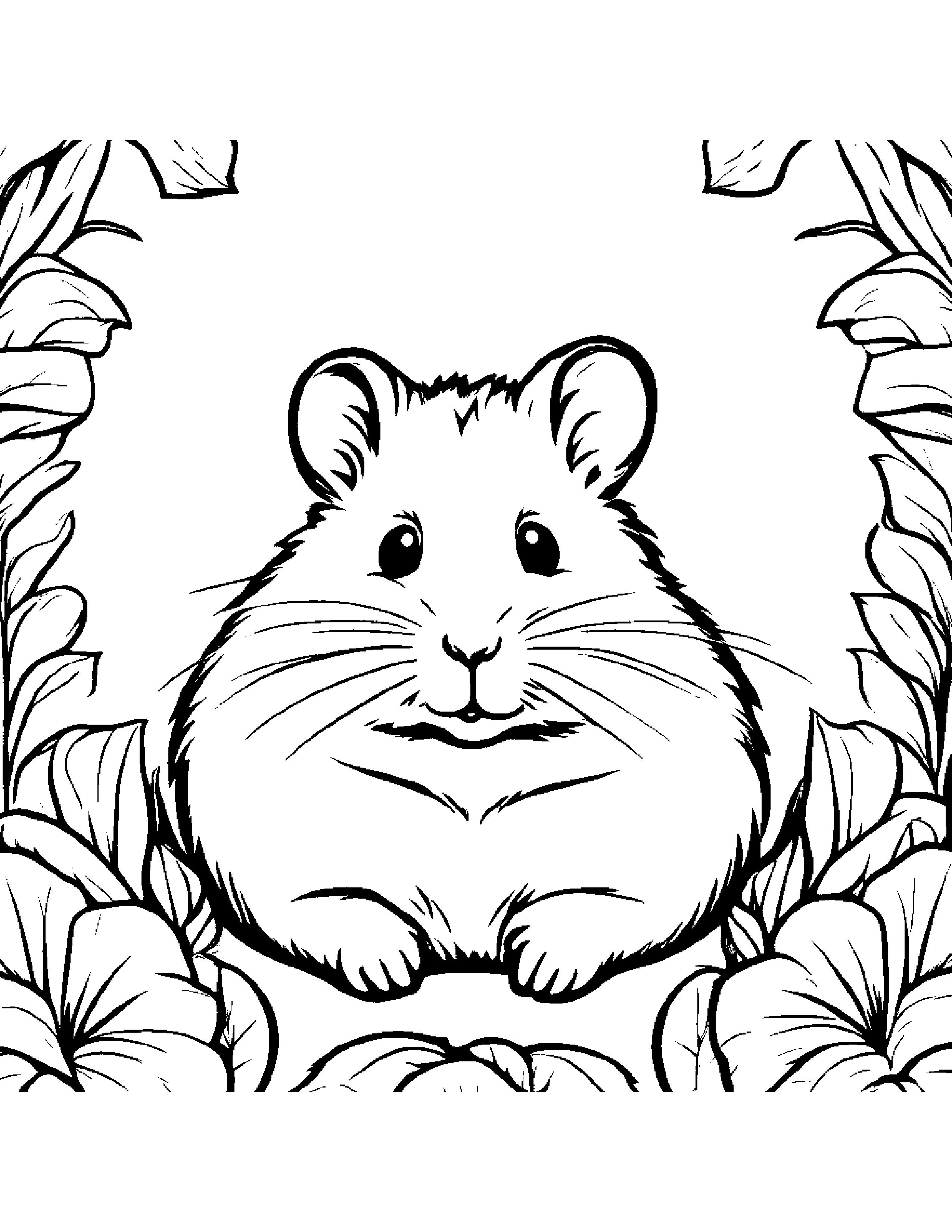 Hamster Smiling Coloring Page (Free Printable PDF)