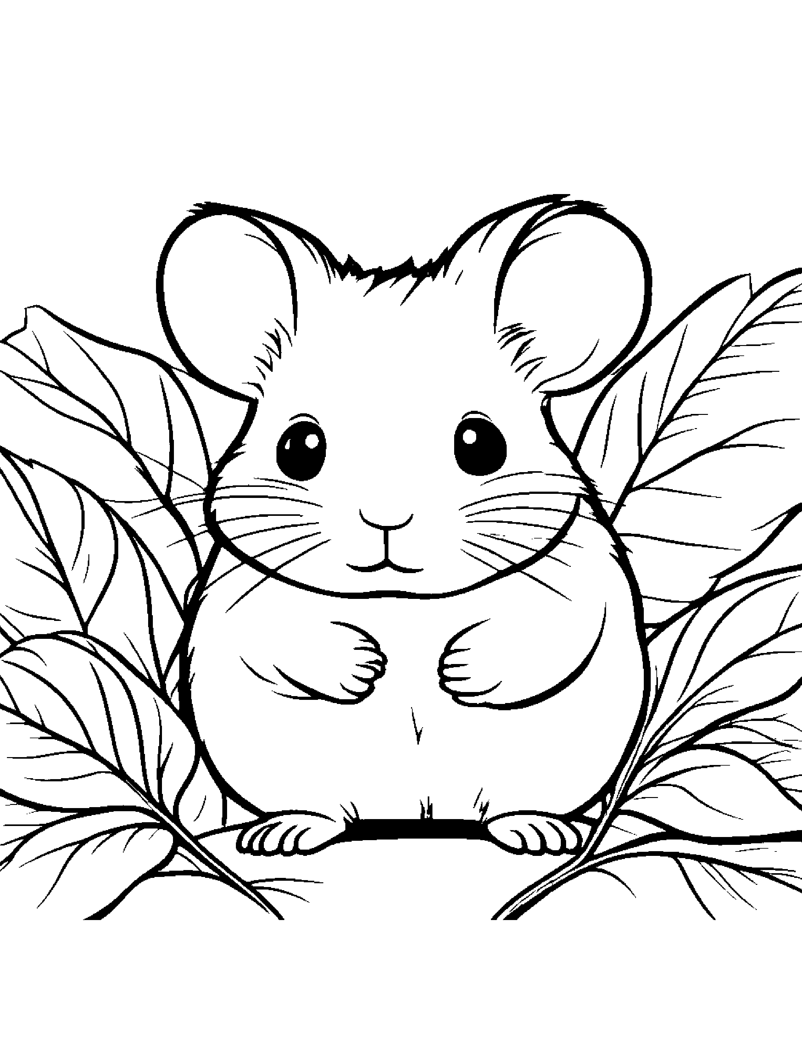 Hamster With A Leaf Sprig In A Classroom Corner #3 Coloring Page (Free Printable PDF)