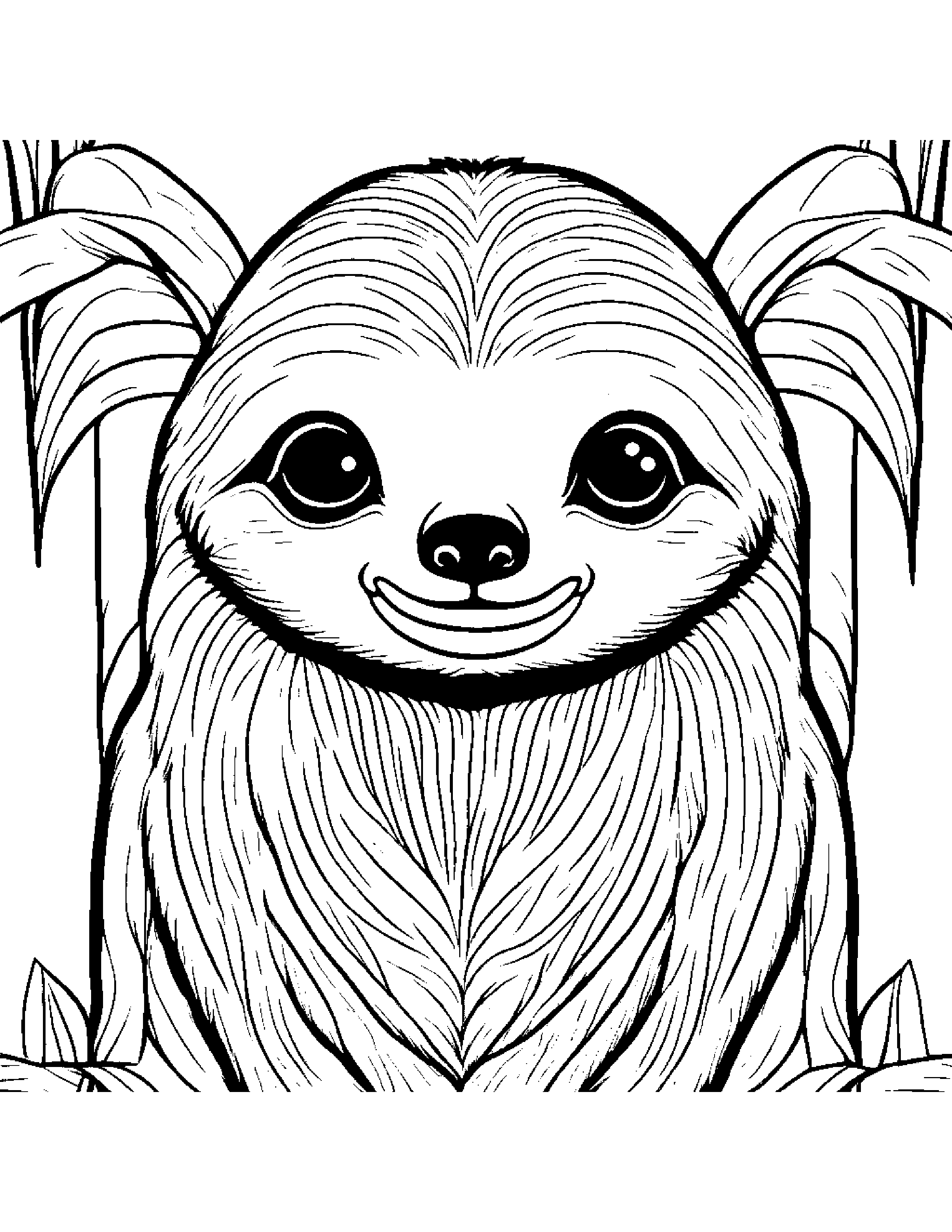 Jolly Sloth #5 Coloring Page (Free Printable PDF)