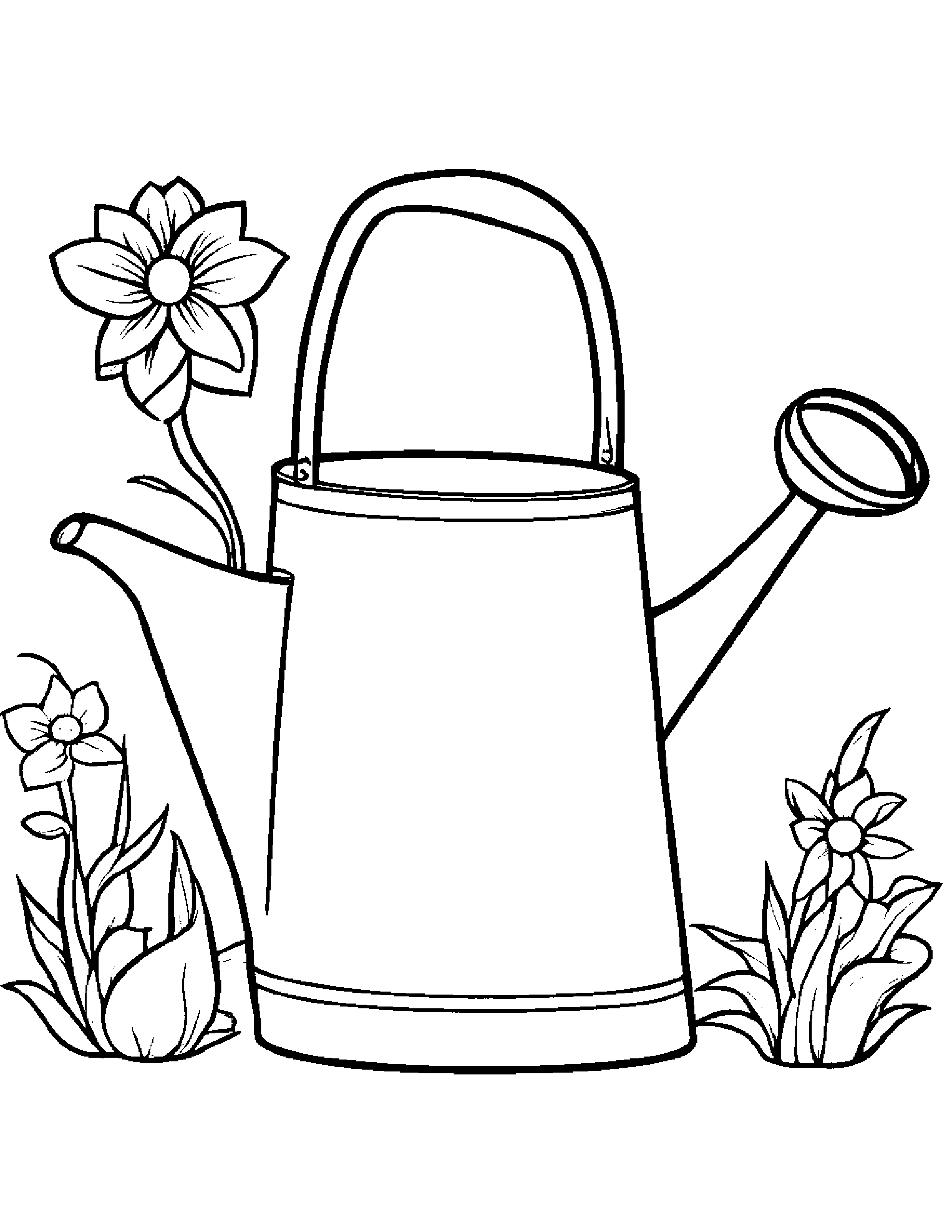 Jolly Watering Can #2 Coloring Page (Free Printable PDF)
