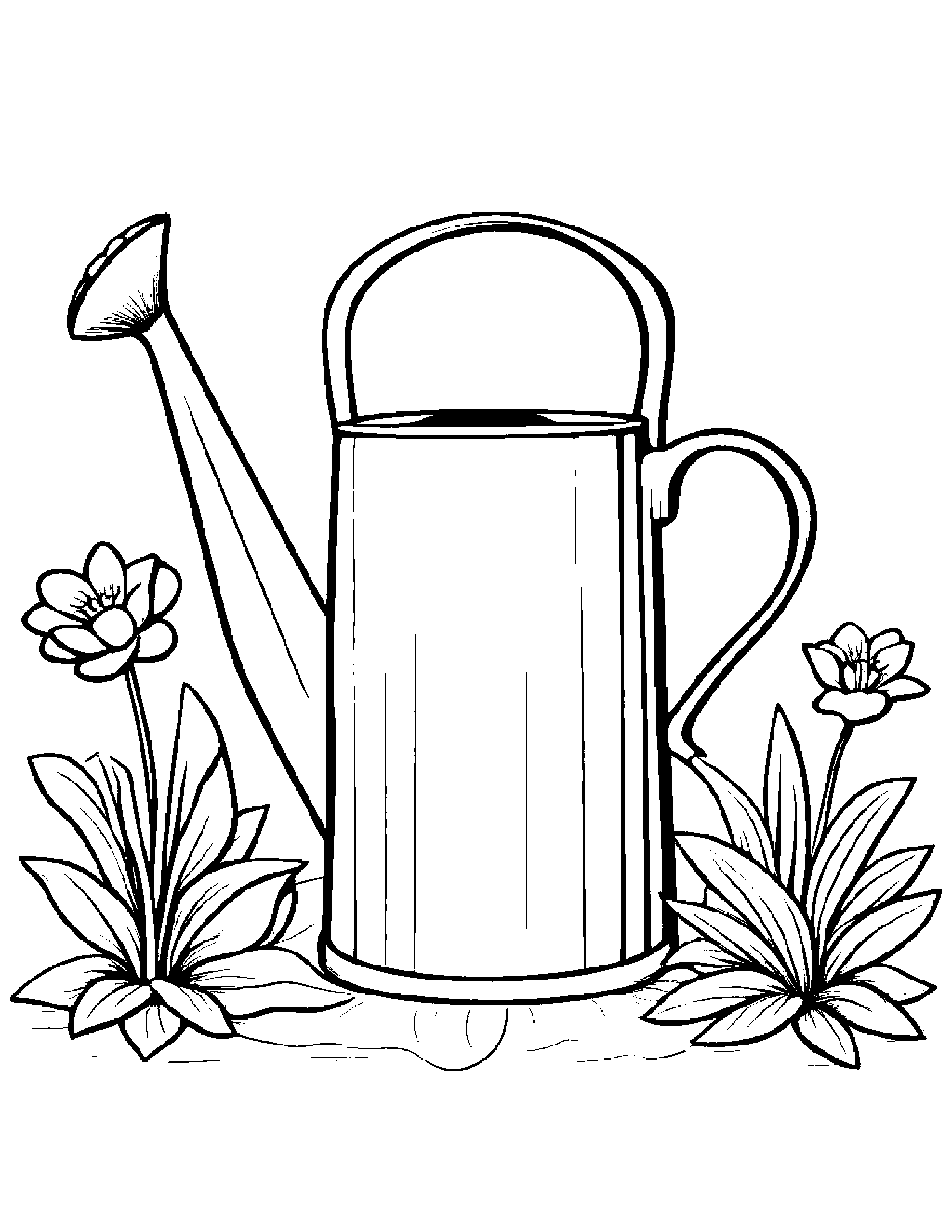Jolly Watering Can #4 Coloring Page (Free Printable PDF)