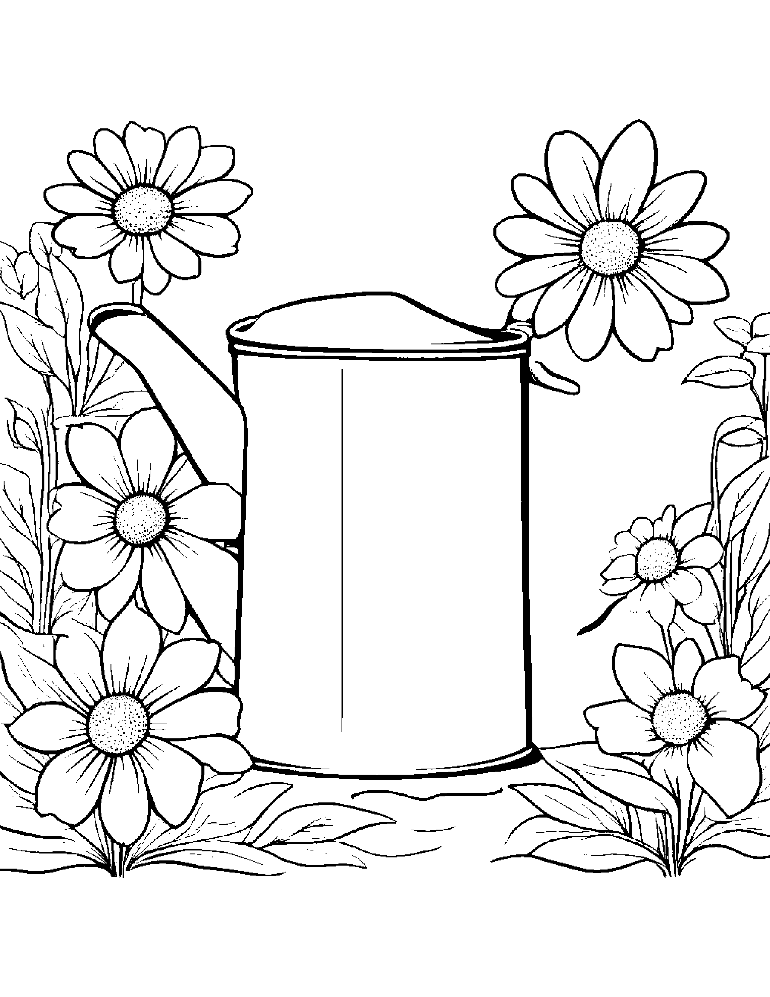 Jolly Watering Can #5 Coloring Page (Free Printable PDF)