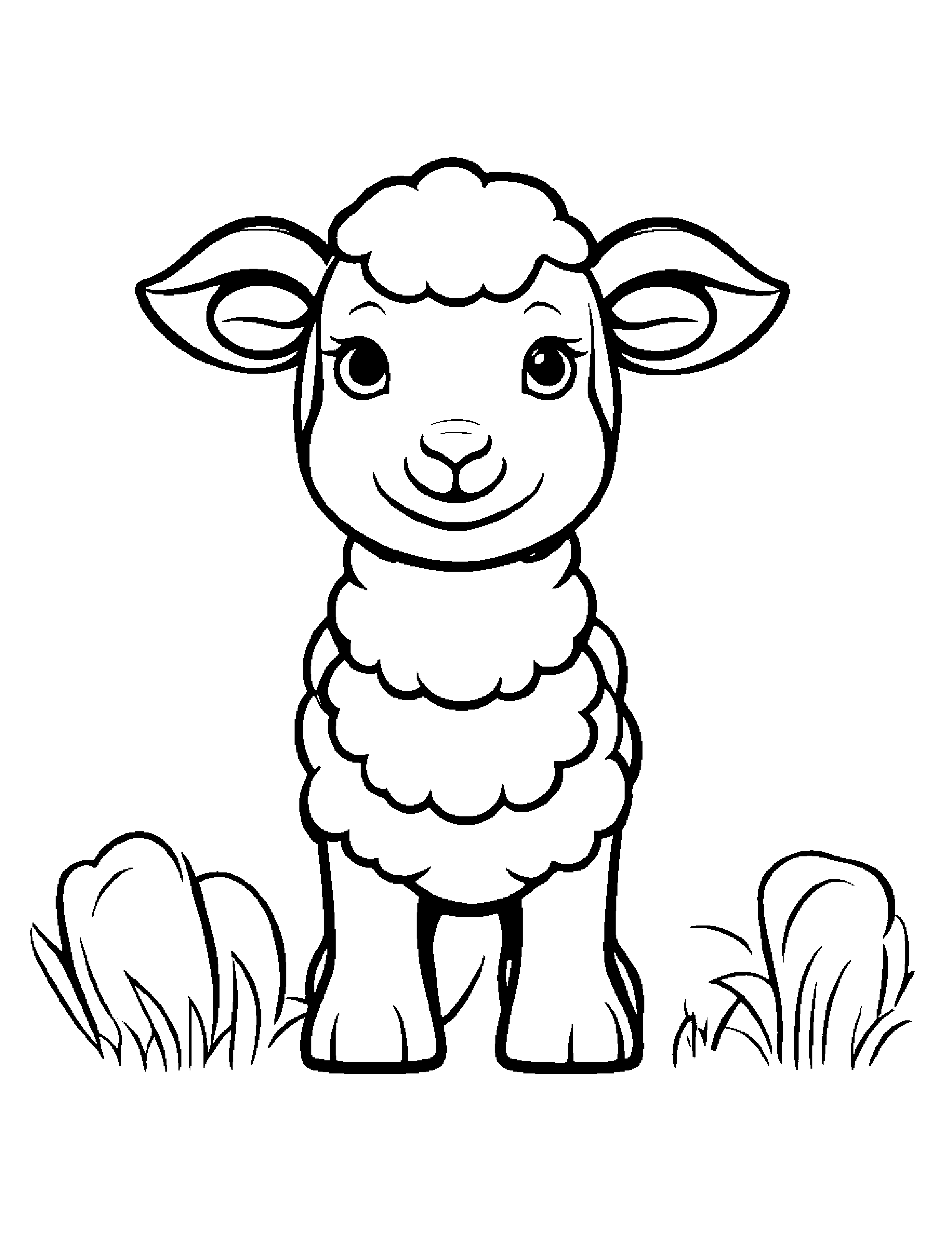 Lamb Making Silly Faces #2 Coloring Page (Free Printable PDF)
