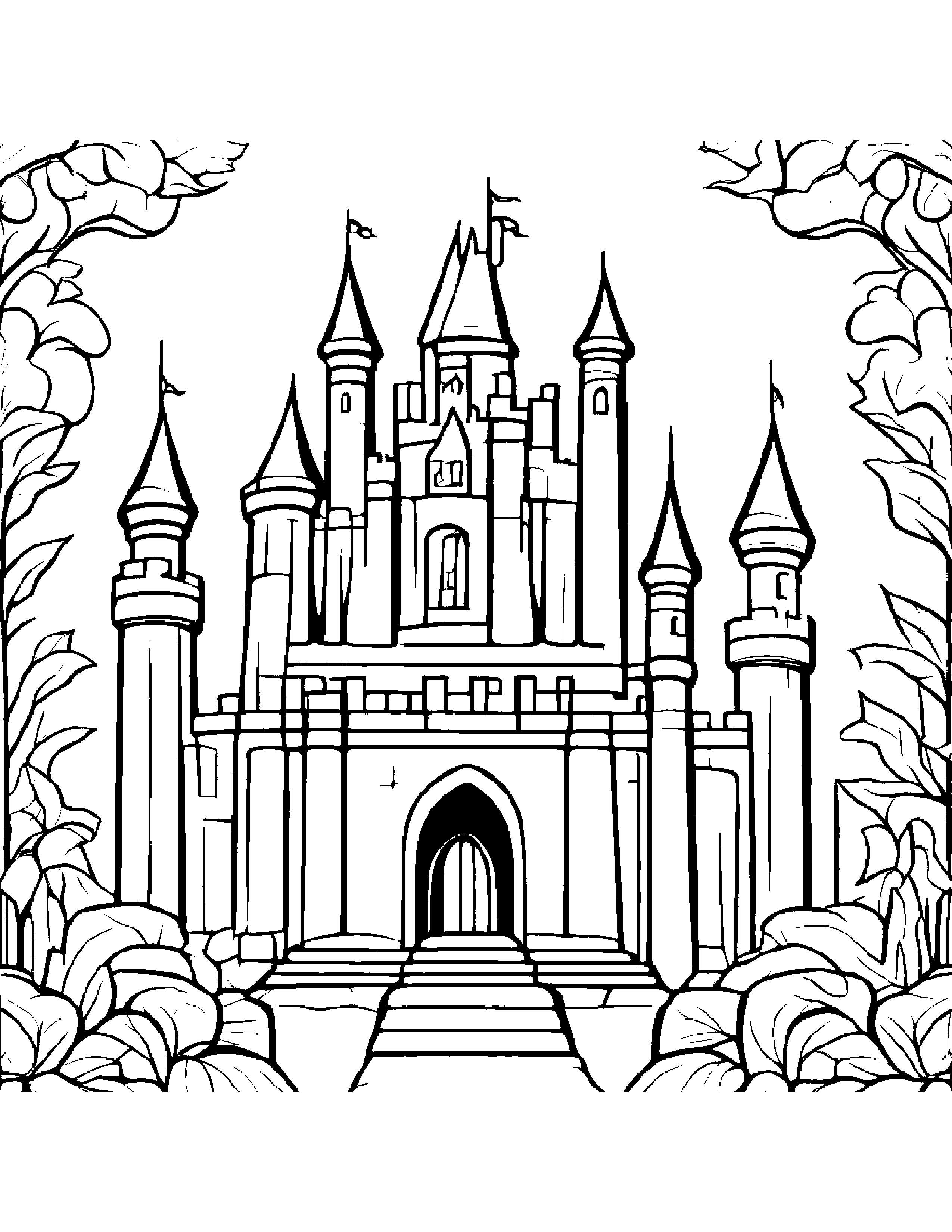 Merry Castle Block #2 Coloring Page (Free Printable PDF)