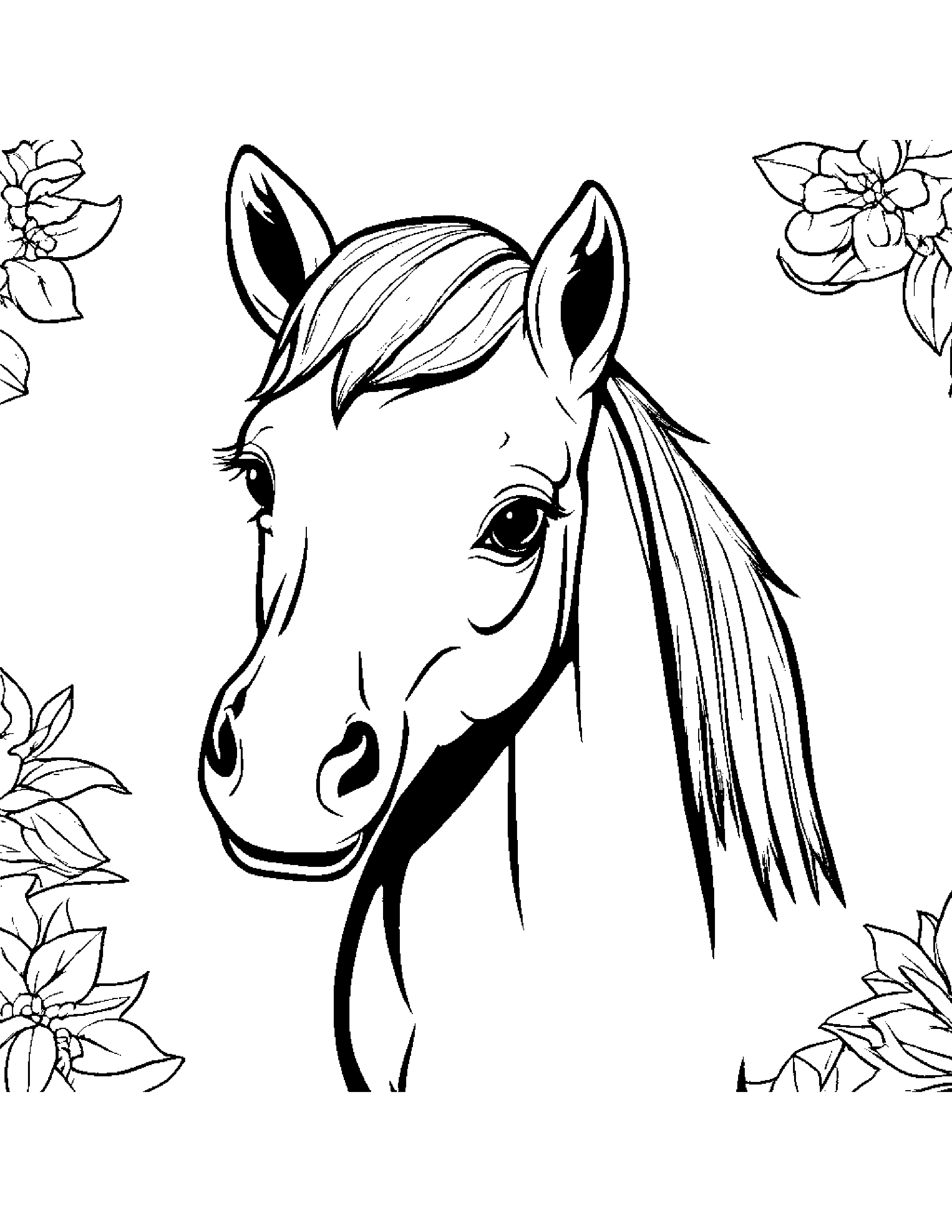 Merry Foal Smiling #3 Coloring Page (Free Printable PDF)