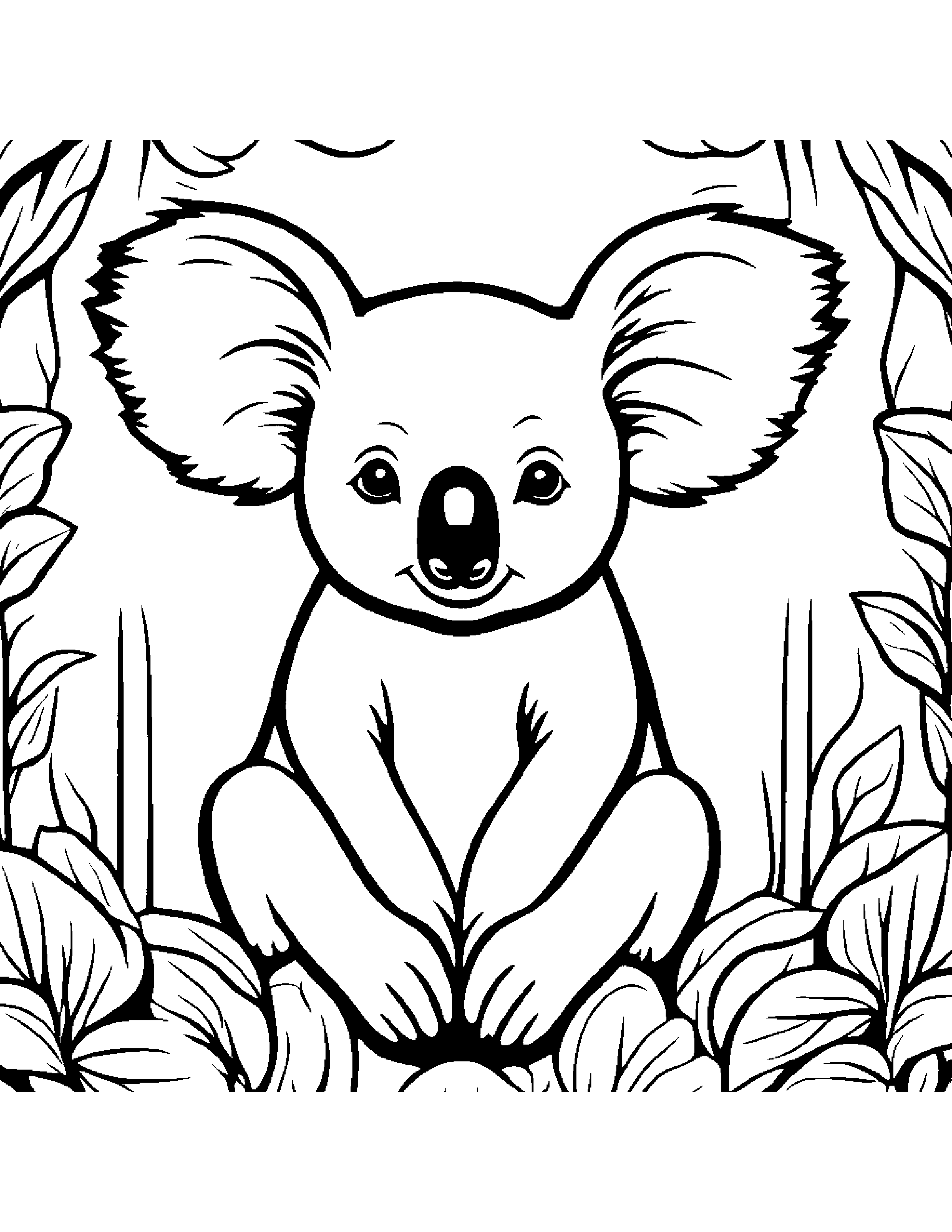 Merry Koala #2 Coloring Page (Free Printable PDF)
