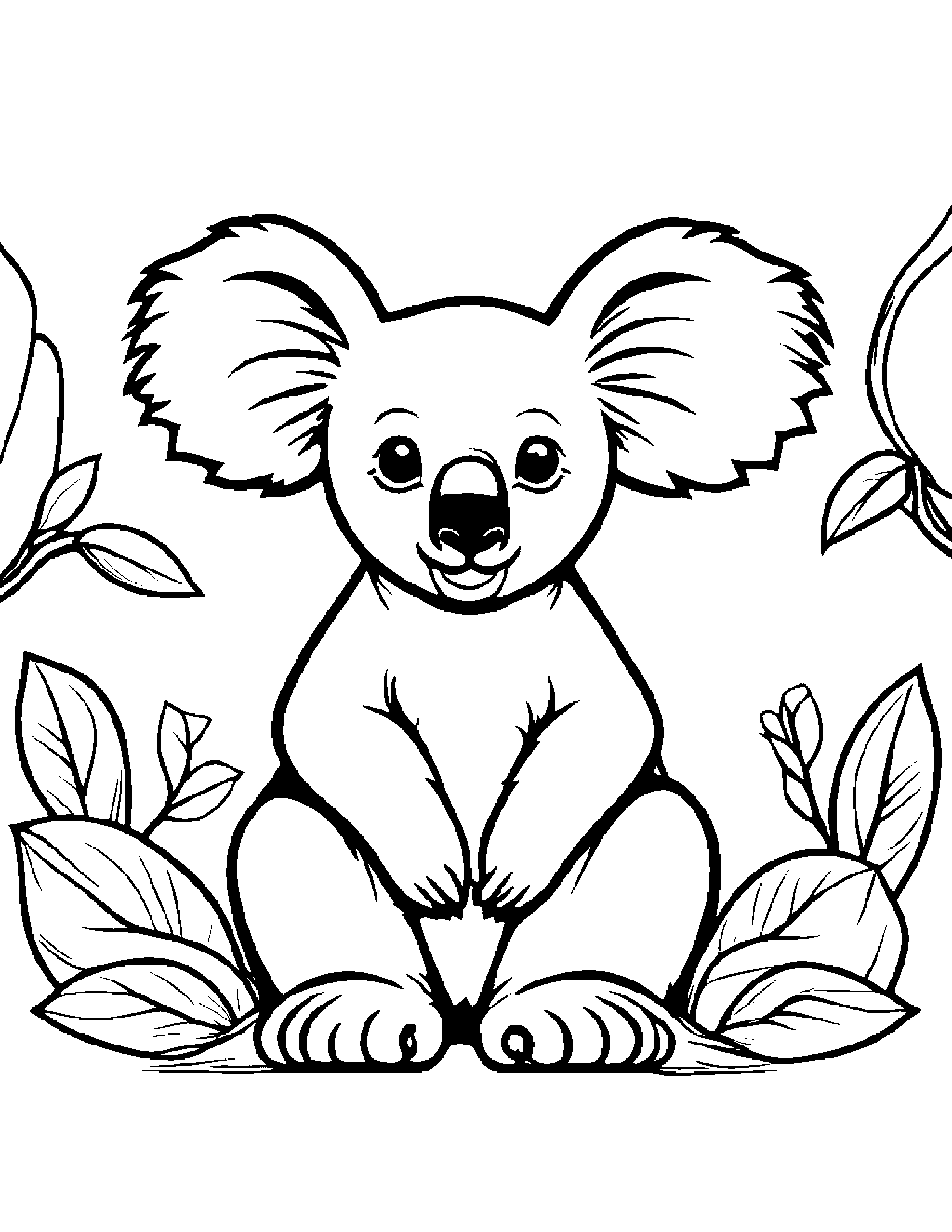 Merry Koala #3 Coloring Page (Free Printable PDF)