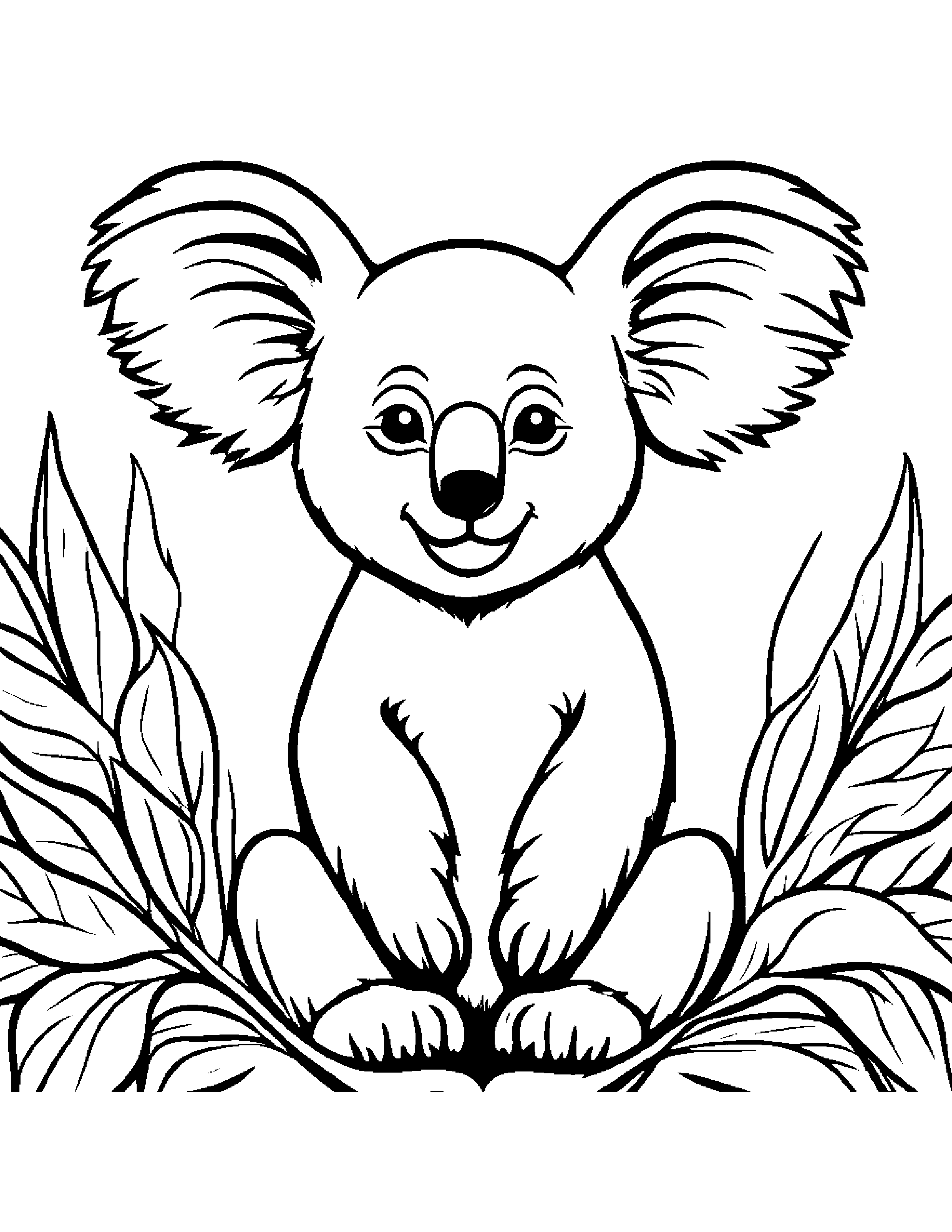 Merry Koala #4 Coloring Page (Free Printable PDF)