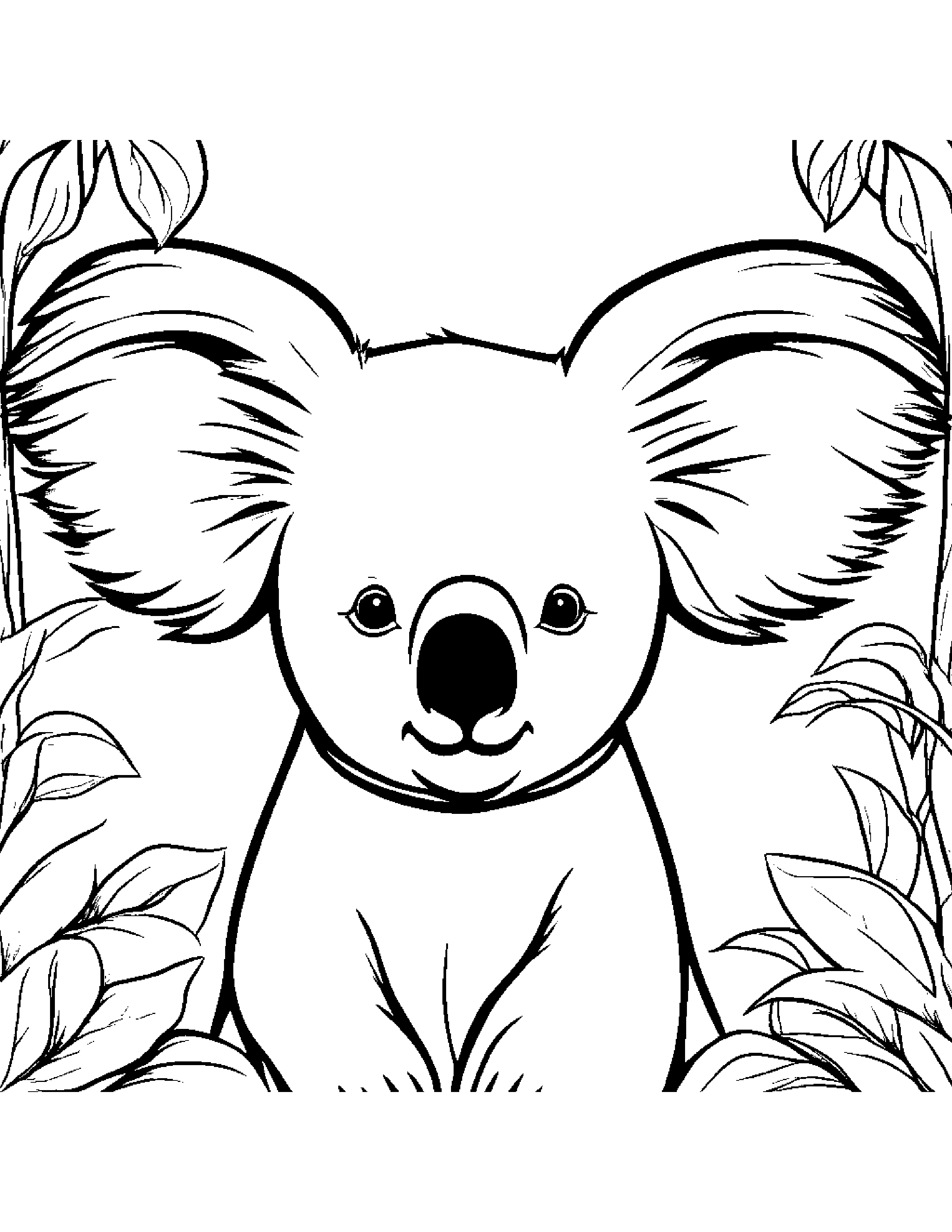 Merry Koala #5 Coloring Page (Free Printable PDF)