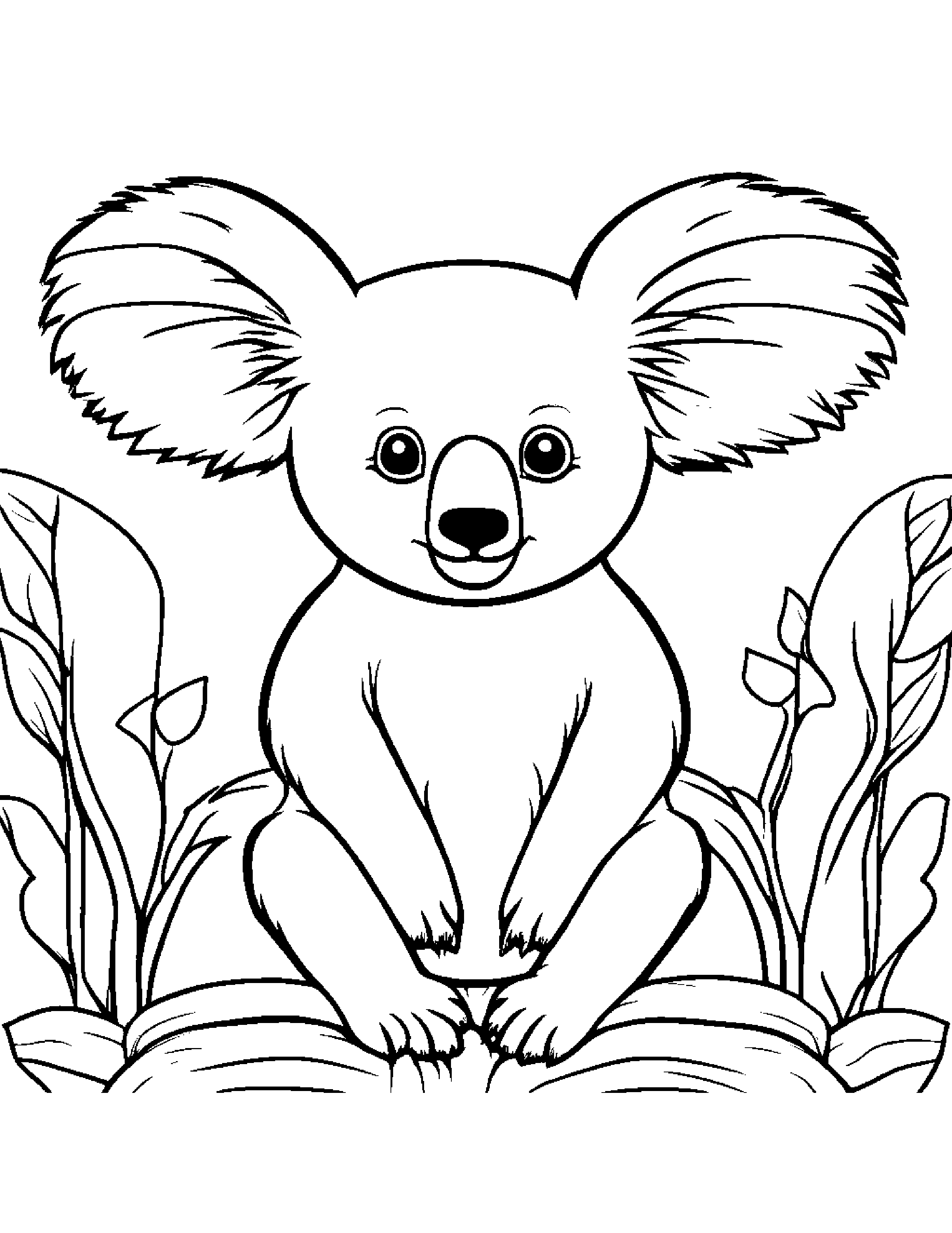 Merry Koala Coloring Page (Free Printable PDF)