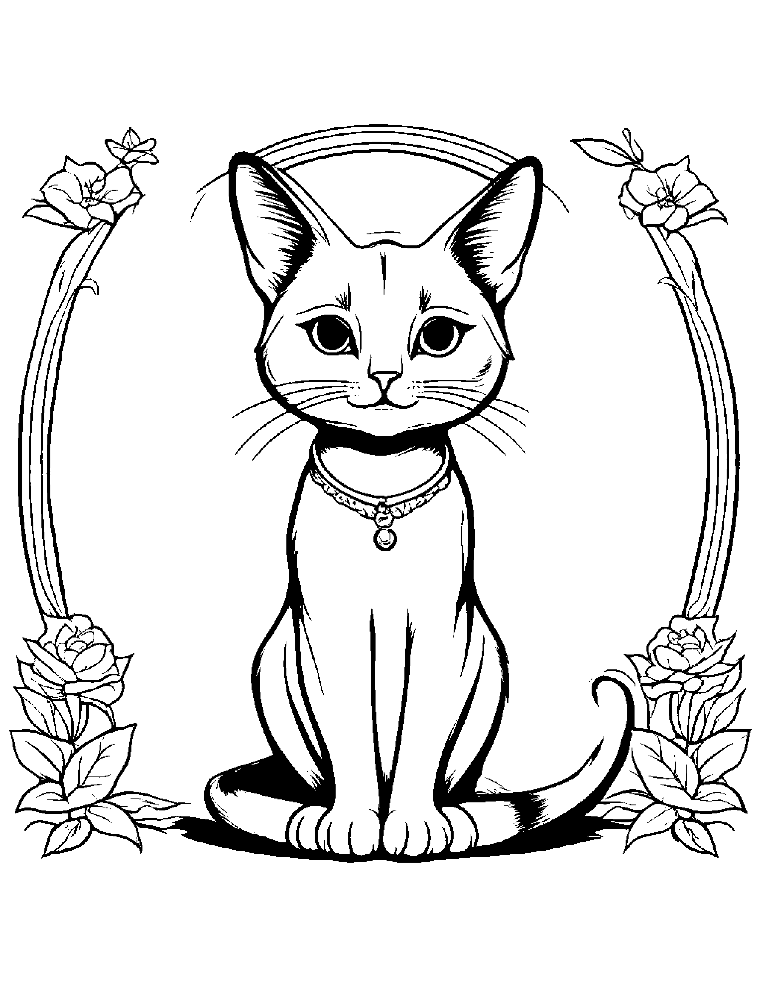 Polite Kitty #3 Coloring Page (Free Printable PDF)