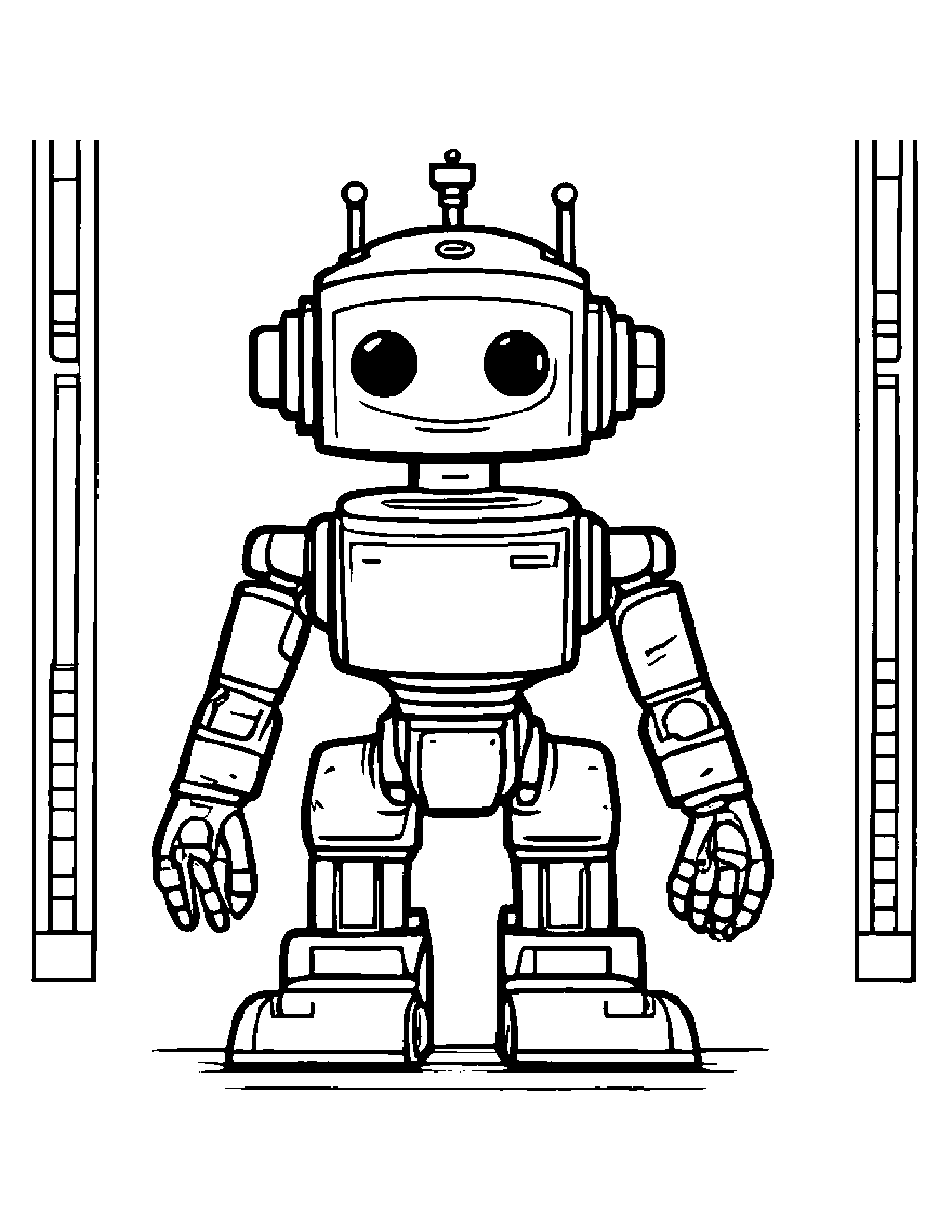 Polite Robot Buddy #2 Coloring Page (Free Printable PDF)