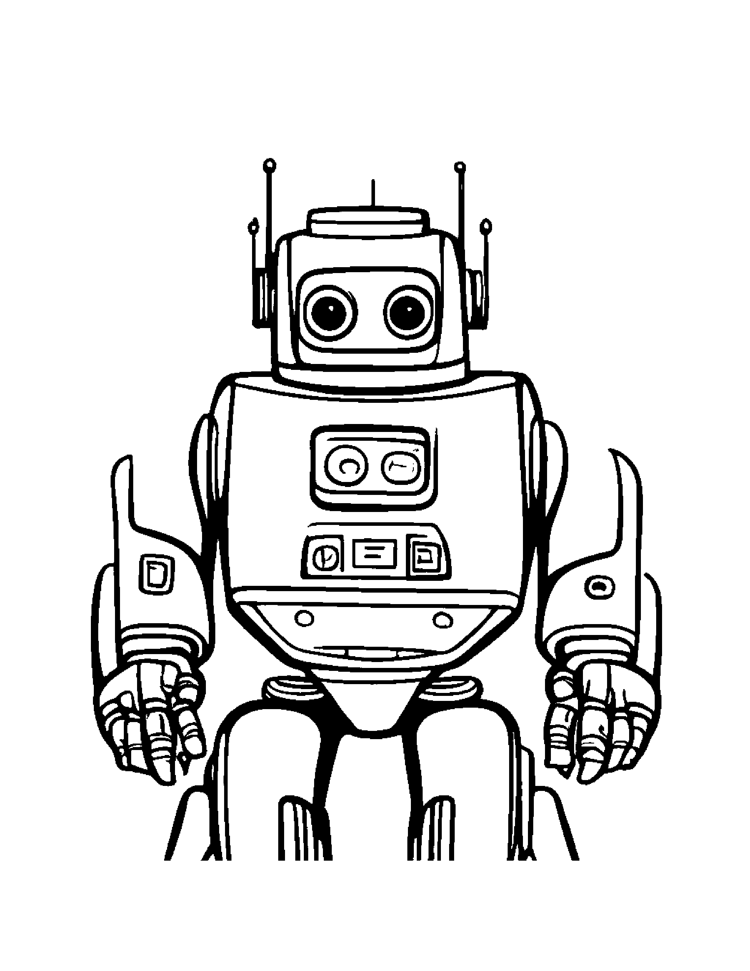 Polite Robot Buddy #3 Coloring Page (Free Printable PDF)