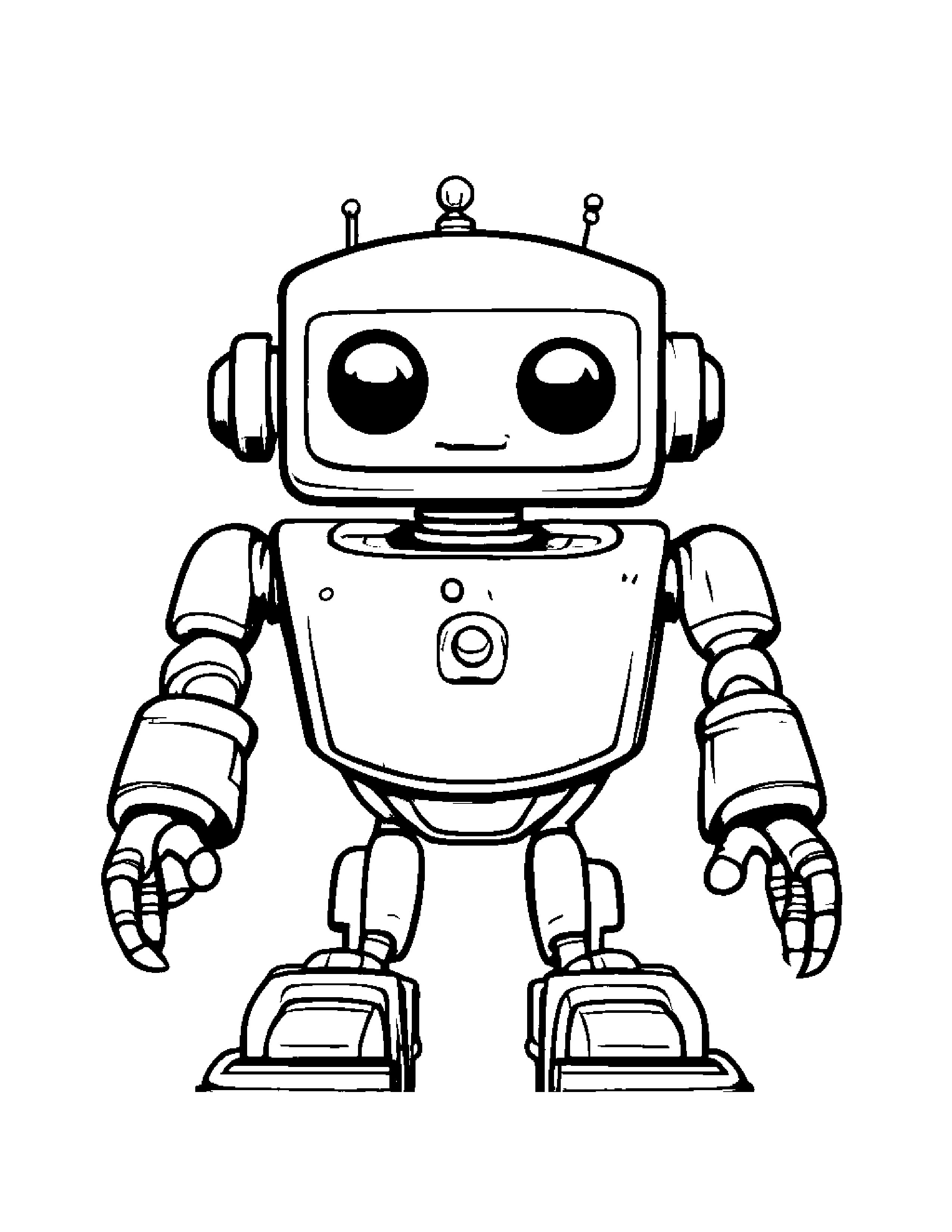 Polite Robot Buddy #4 Coloring Page (Free Printable PDF)