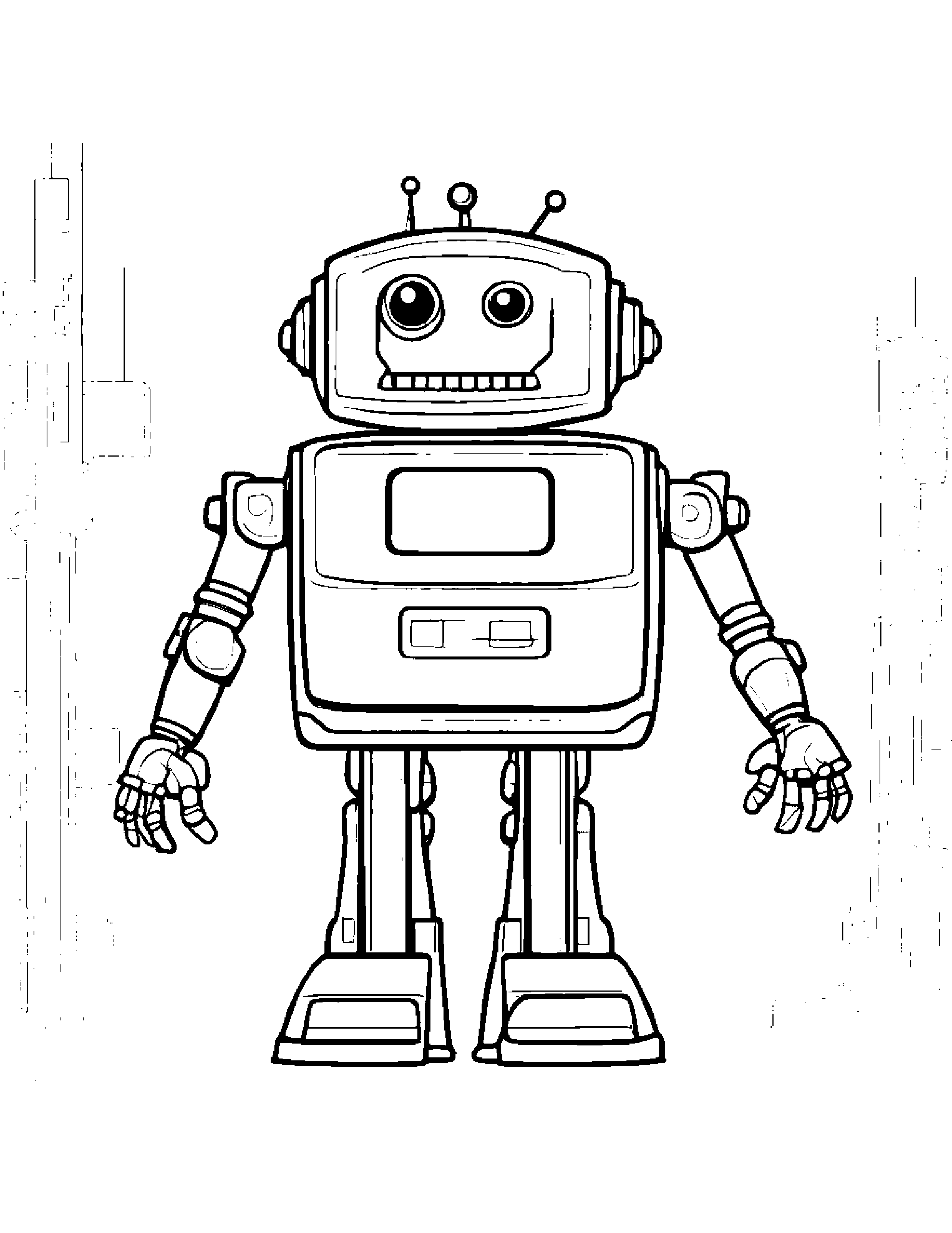 Polite Robot Buddy #5 Coloring Page (Free Printable PDF)
