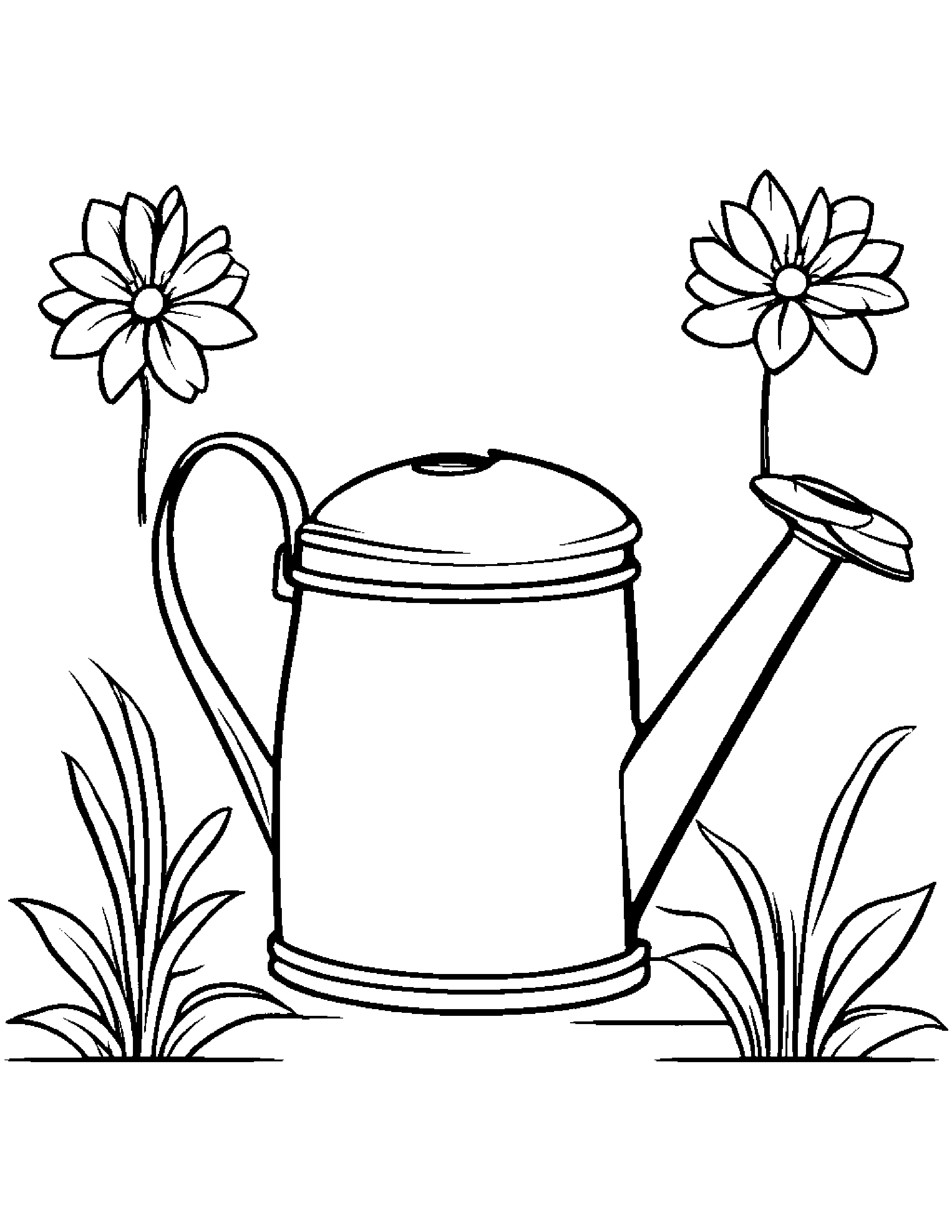 Polite Watering Can #3 Coloring Page (Free Printable PDF)